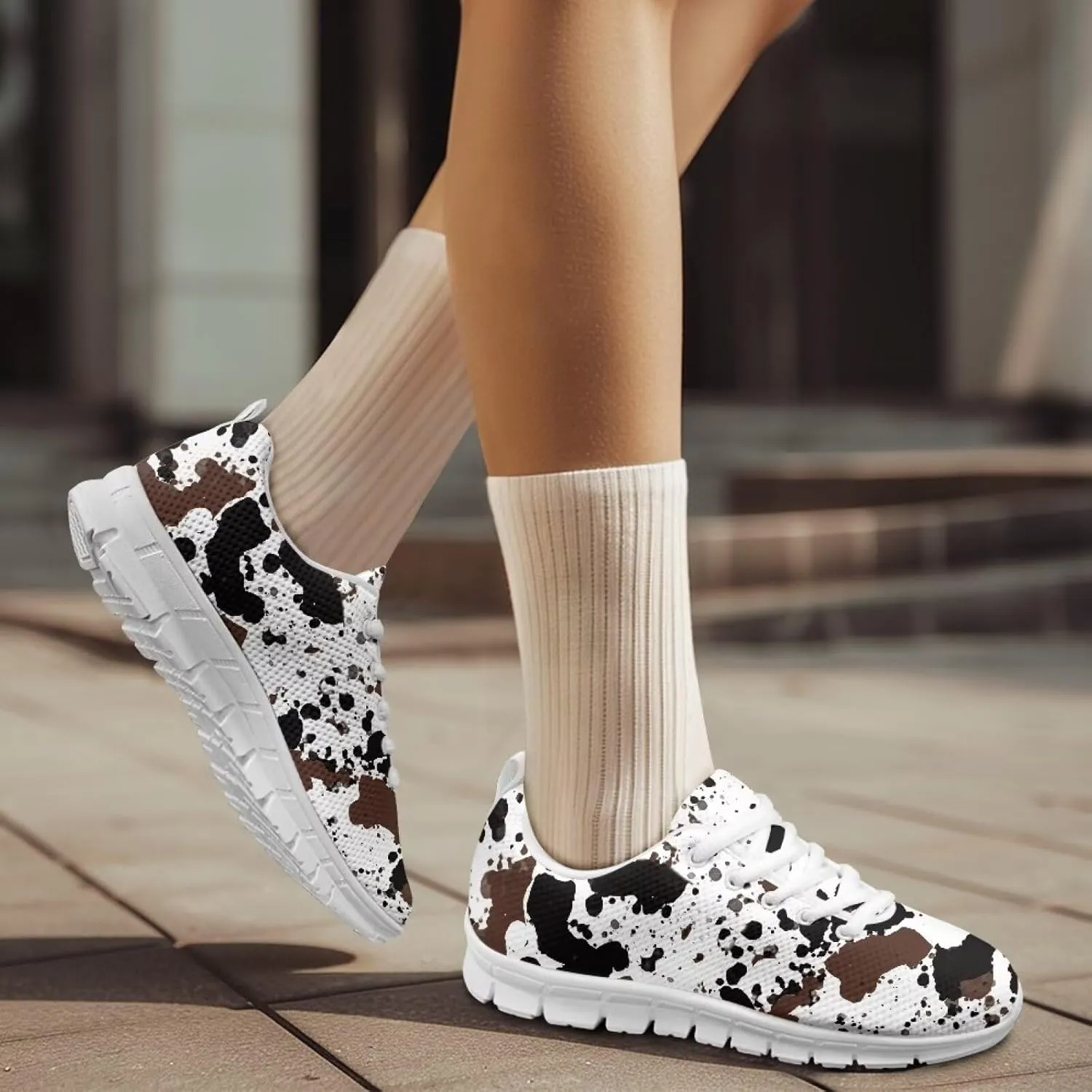 Sneakers Women Comfortable Lace Up Flat Athletic Workout Hiking Shoes Women Non-Slip Holiday Exercise Running Sneakers Ladies US 5-12