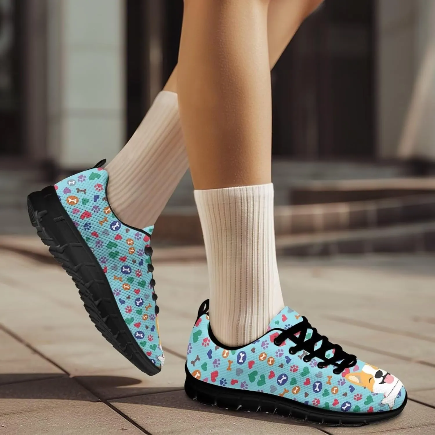 Sneakers Women Comfortable Non-Slip Breathable Lace Up Road Running Shoes for Women Tennis Workout Holiday Sneakers US 5-12