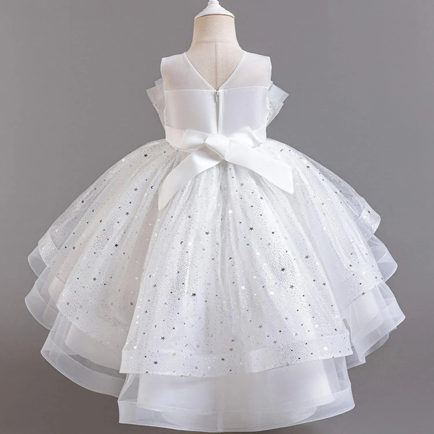 Sparkly Princess Dress for Girls Trendy Luxury Sequin Floor Length Flower Dresses Wedding Party Bridesmaid Gown 3-14T