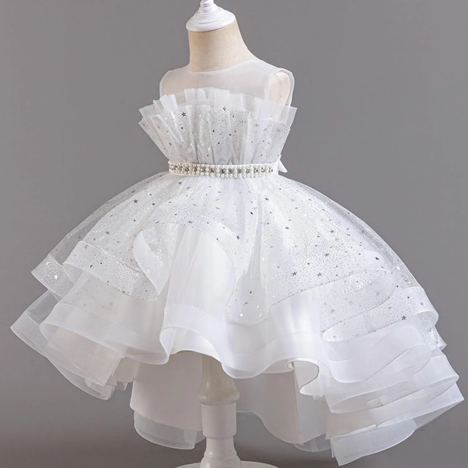 Sparkly Princess Dress for Girls Trendy Luxury Sequin Floor Length Flower Dresses Wedding Party Bridesmaid Gown 3-14T