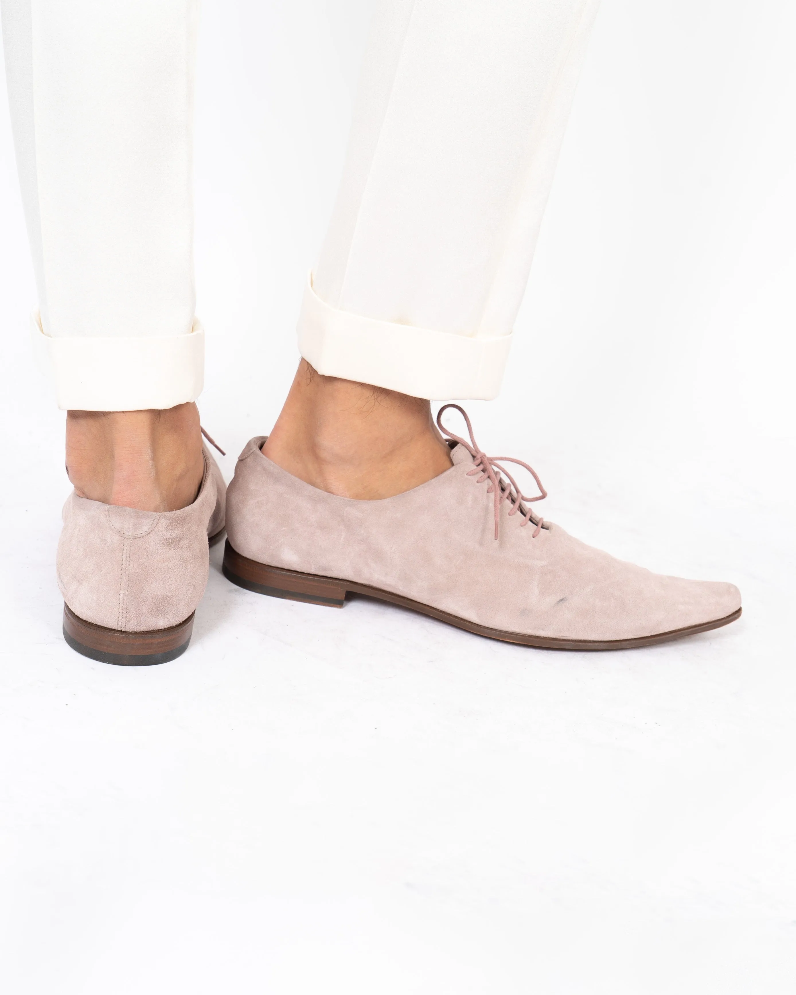 SS15 Pale Pink Suede Derbies