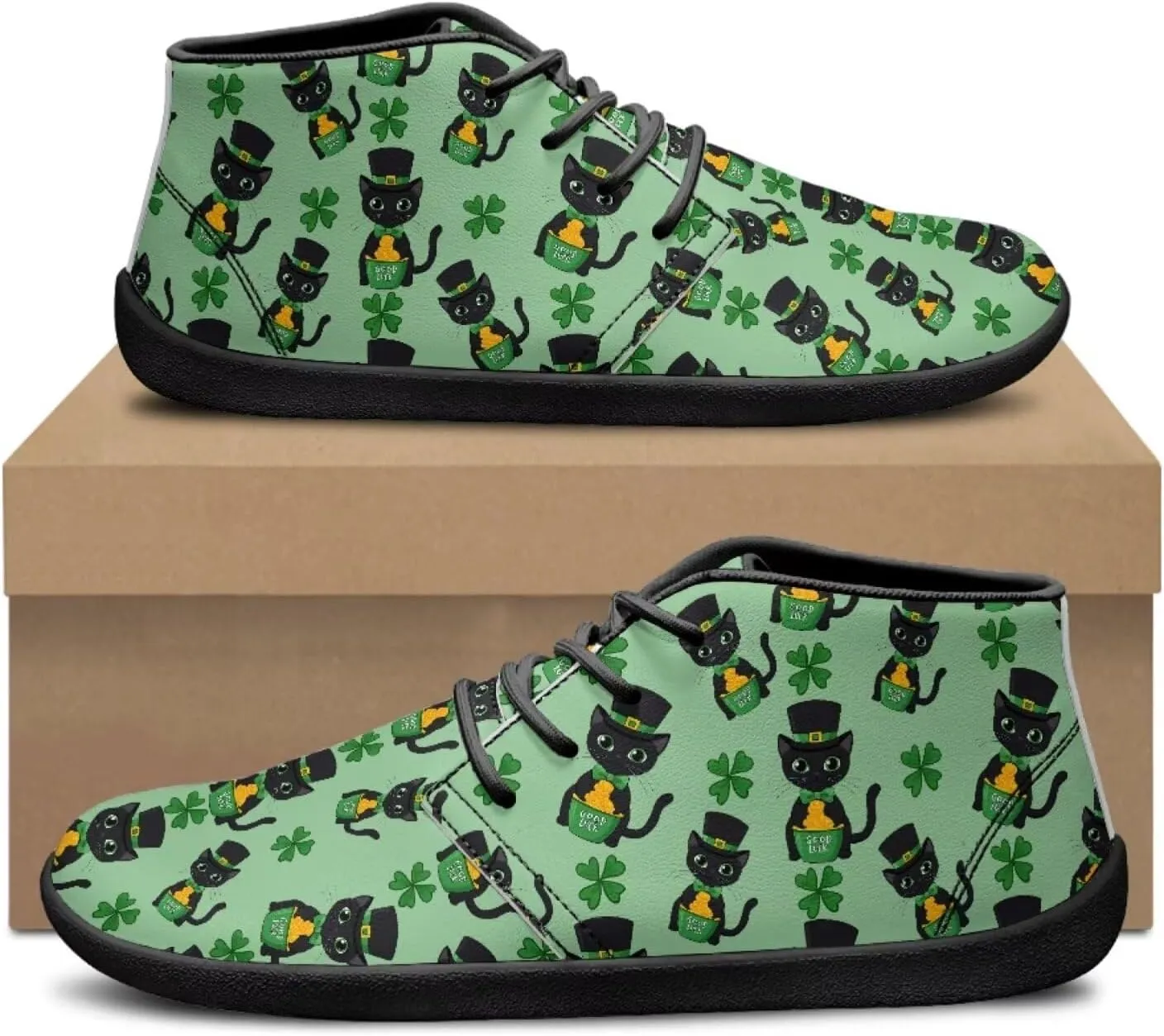 St. Patrick's Day Wide Toe Box Barefoot Shoes for Men Walking Sneaker Stylish Non Slip Zero Drop Sole Running Footwear
