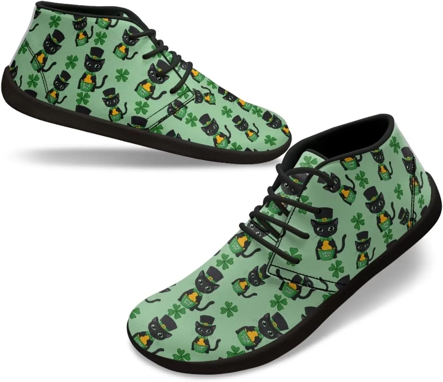 St. Patrick's Day Wide Toe Box Barefoot Shoes for Men Walking Sneaker Stylish Non Slip Zero Drop Sole Running Footwear