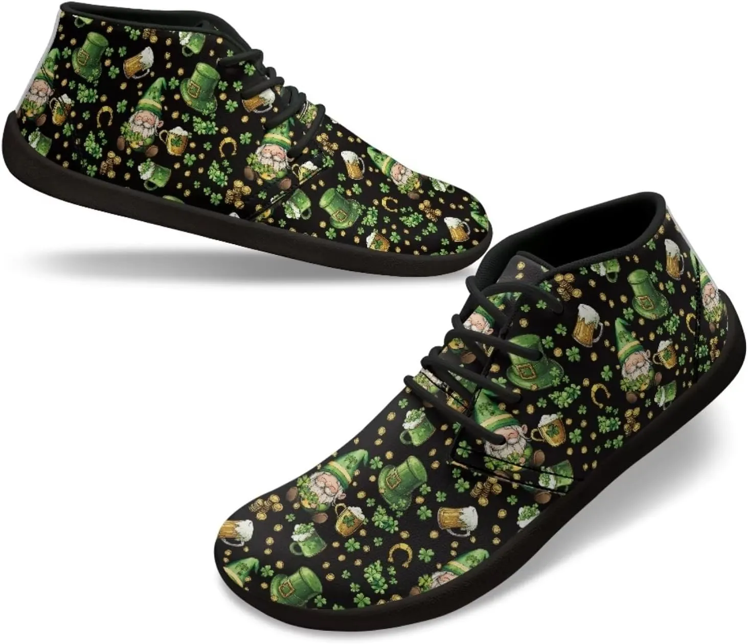 St. Patrick's Day Wide Toe Box Barefoot Shoes for Men Walking Sneaker Stylish Non Slip Zero Drop Sole Running Footwear