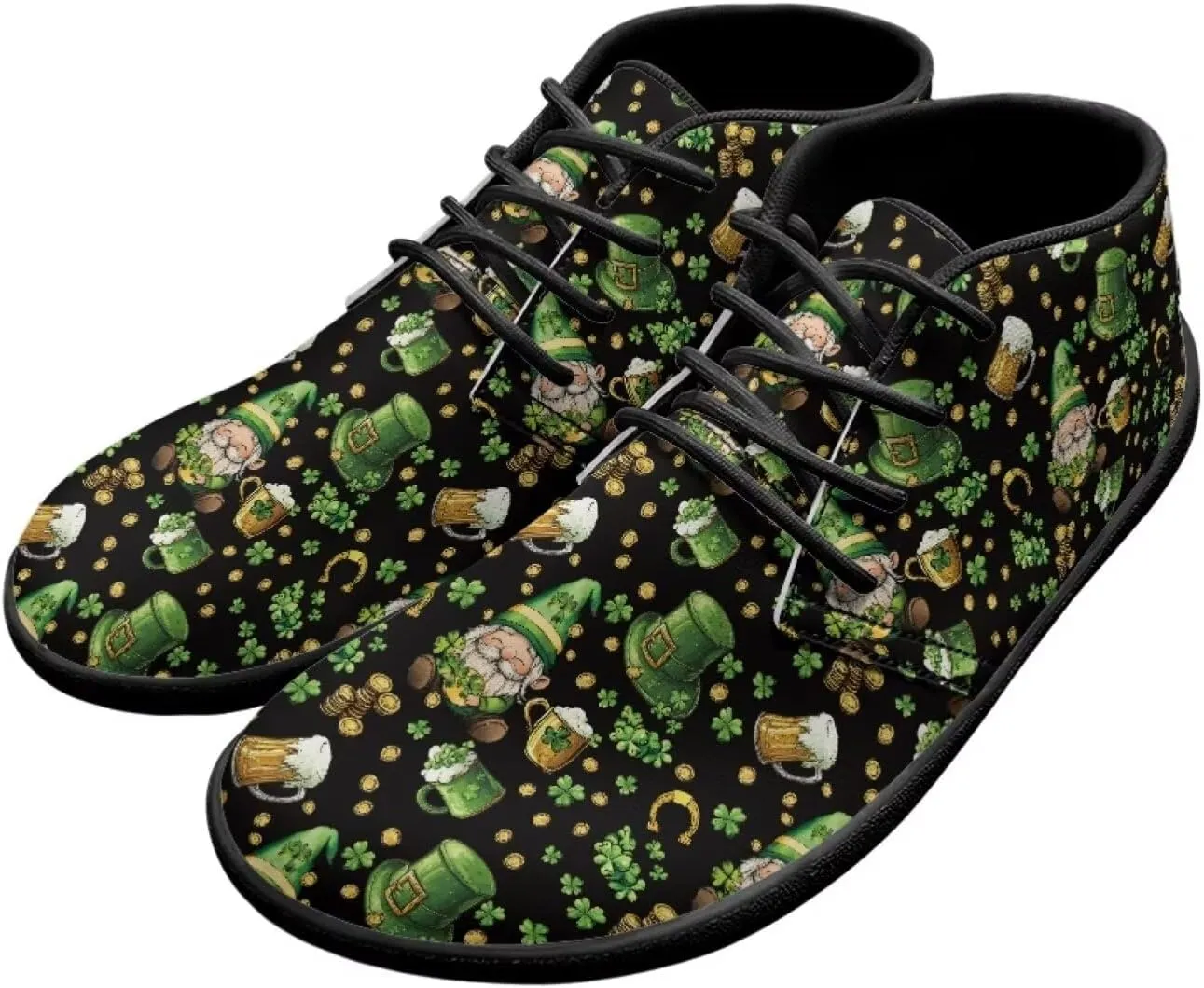 St. Patrick's Day Wide Toe Box Barefoot Shoes for Men Walking Sneaker Stylish Non Slip Zero Drop Sole Running Footwear