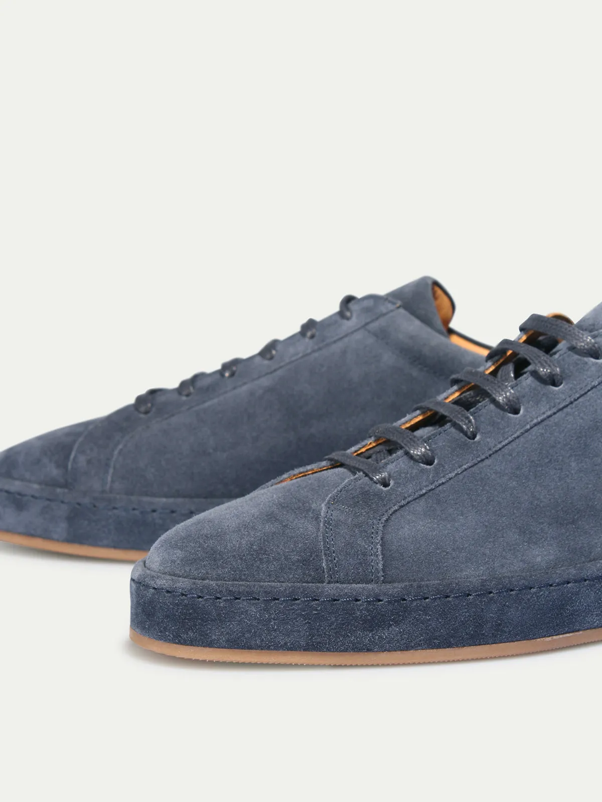 Steel Blue Suede Eirene Lace Up Sneakers - AW24