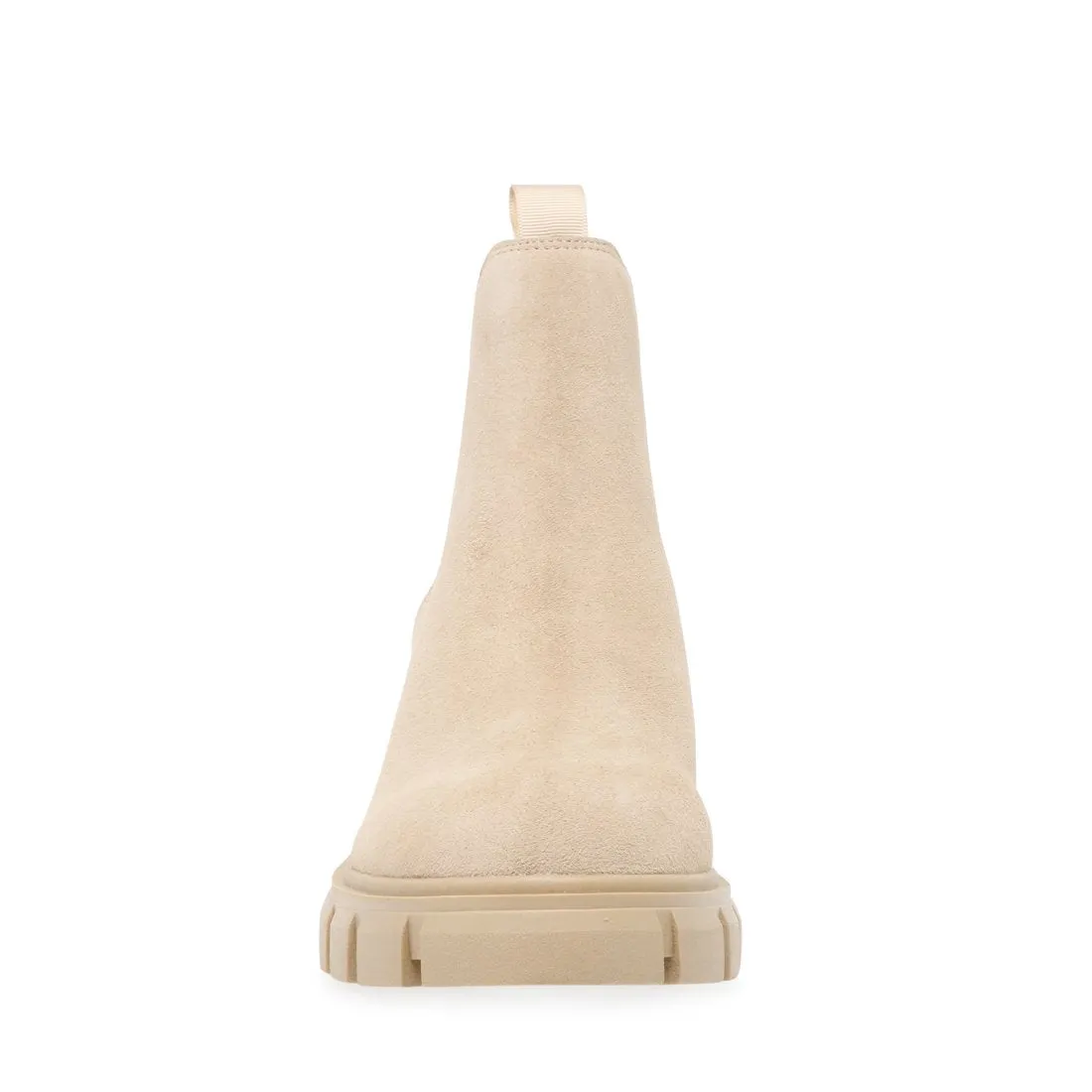 Steve Madden Howler Block Heel Platform Ankle Boots Sand Suede (6.5, Sand Suede)