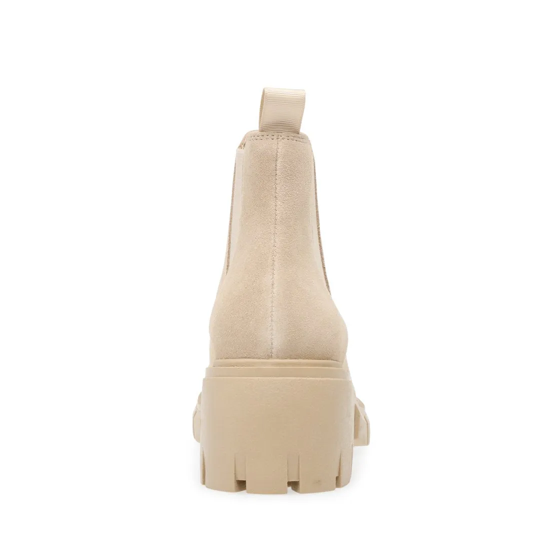 Steve Madden Howler Block Heel Platform Ankle Boots Sand Suede (6.5, Sand Suede)