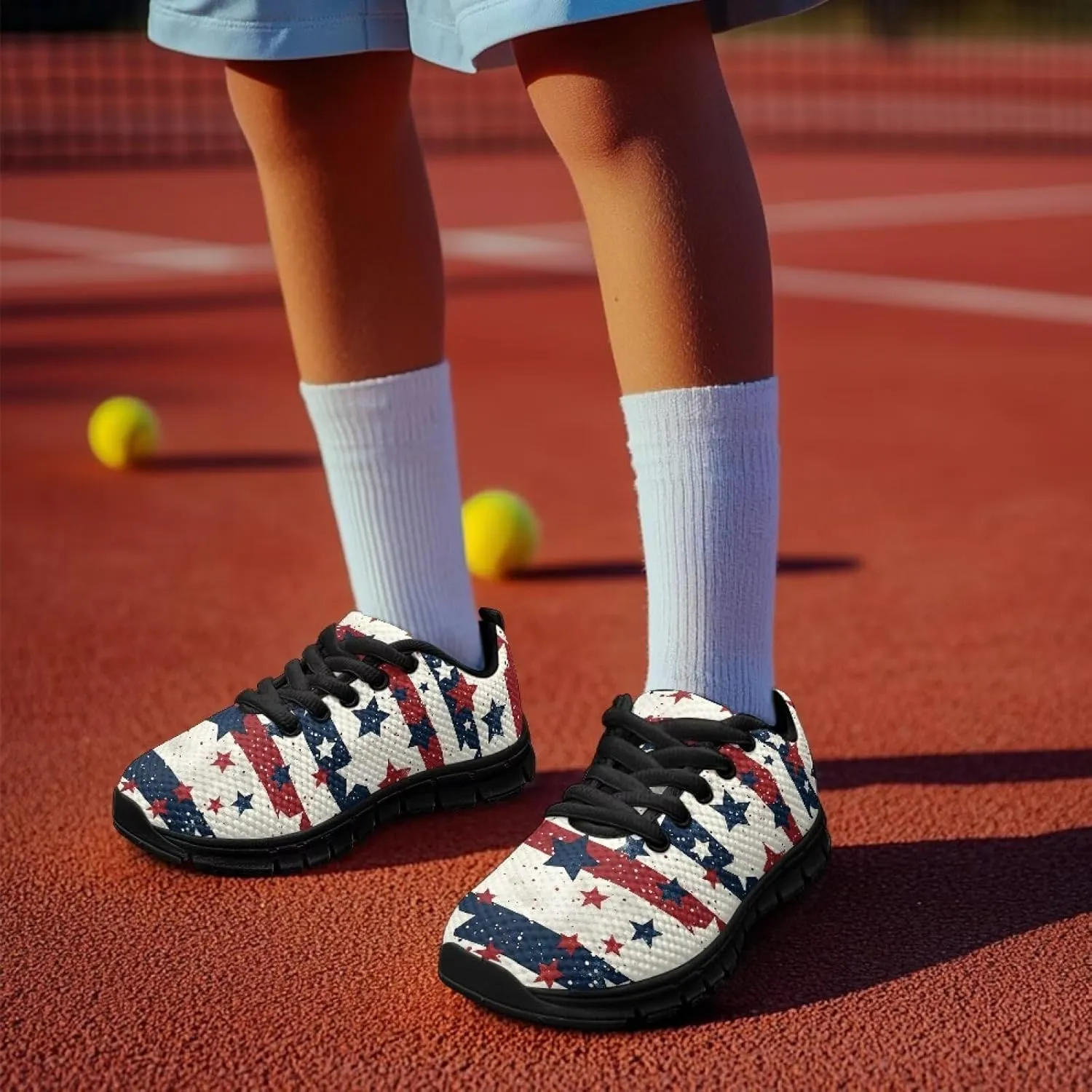 Stylish Breathable Tennis Sneakers Indoor Anti-Skid Shoes for Boys Girls Lightweight Cozy Rubber Sole Anti-Skid Shoes for Travel US Little Kid 11-13 Big Kid 1-5 Black Sole