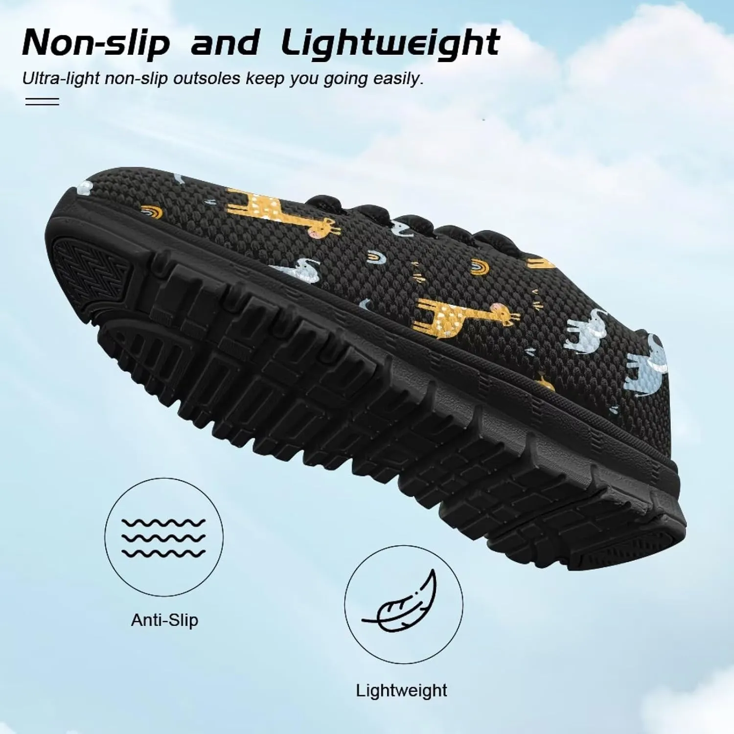 Stylish Breathable Tennis Sneakers Indoor Anti-Skid Shoes for Boys Girls Lightweight Cozy Rubber Sole Anti-Skid Shoes for Travel US Little Kid 11-13 Big Kid 1-5 Black Sole