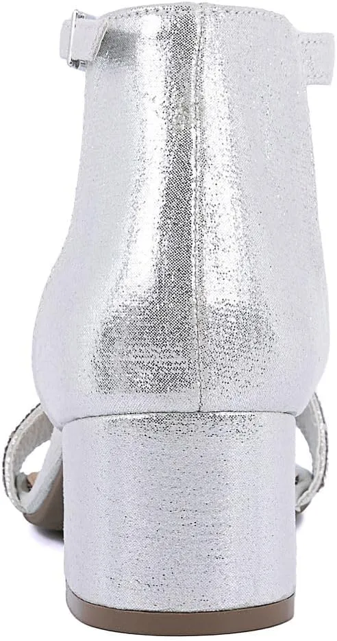 Sugar Women's Block Heel Sandals  Open Toe, Ankle Strap, Comfortable Dress Shoes for Weddings & Casual Wear