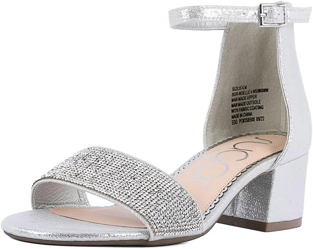 Sugar Women's Block Heel Sandals  Open Toe, Ankle Strap, Comfortable Dress Shoes for Weddings & Casual Wear