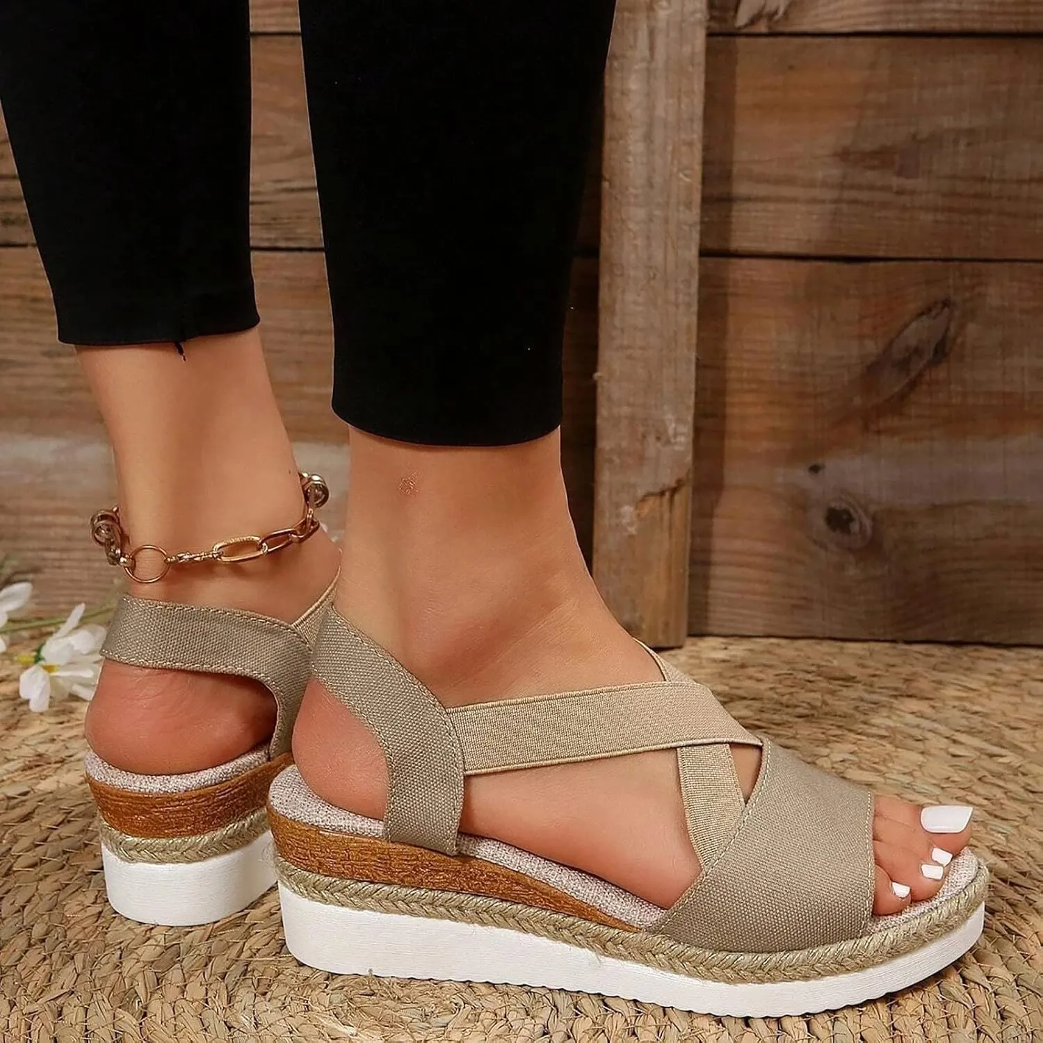 Summer Walking Ladies Sandals Beach Shoes For Women 2025 Closed Toe Espadrilles Dressy Comfortable Sandals Arch Support