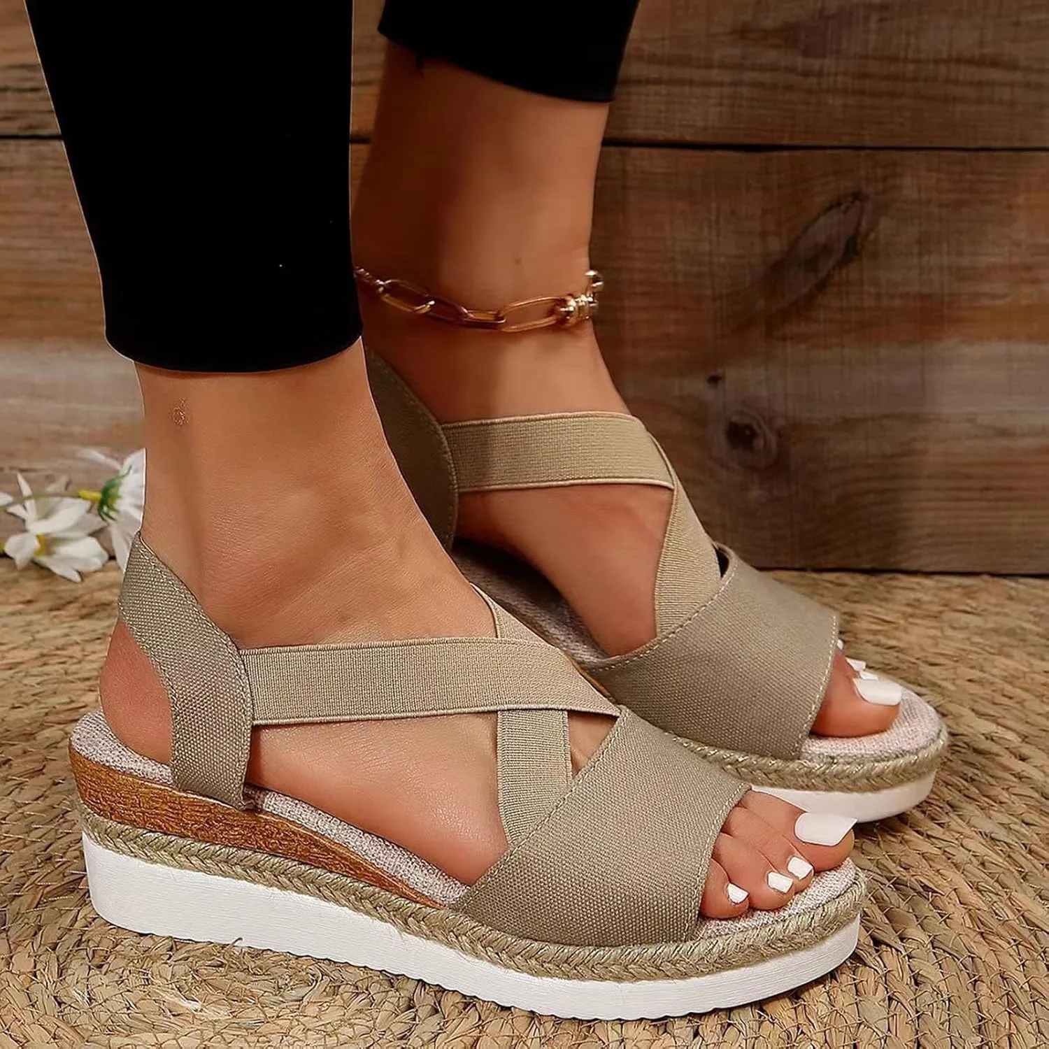 Summer Walking Ladies Sandals Beach Shoes For Women 2025 Closed Toe Espadrilles Dressy Comfortable Sandals Arch Support