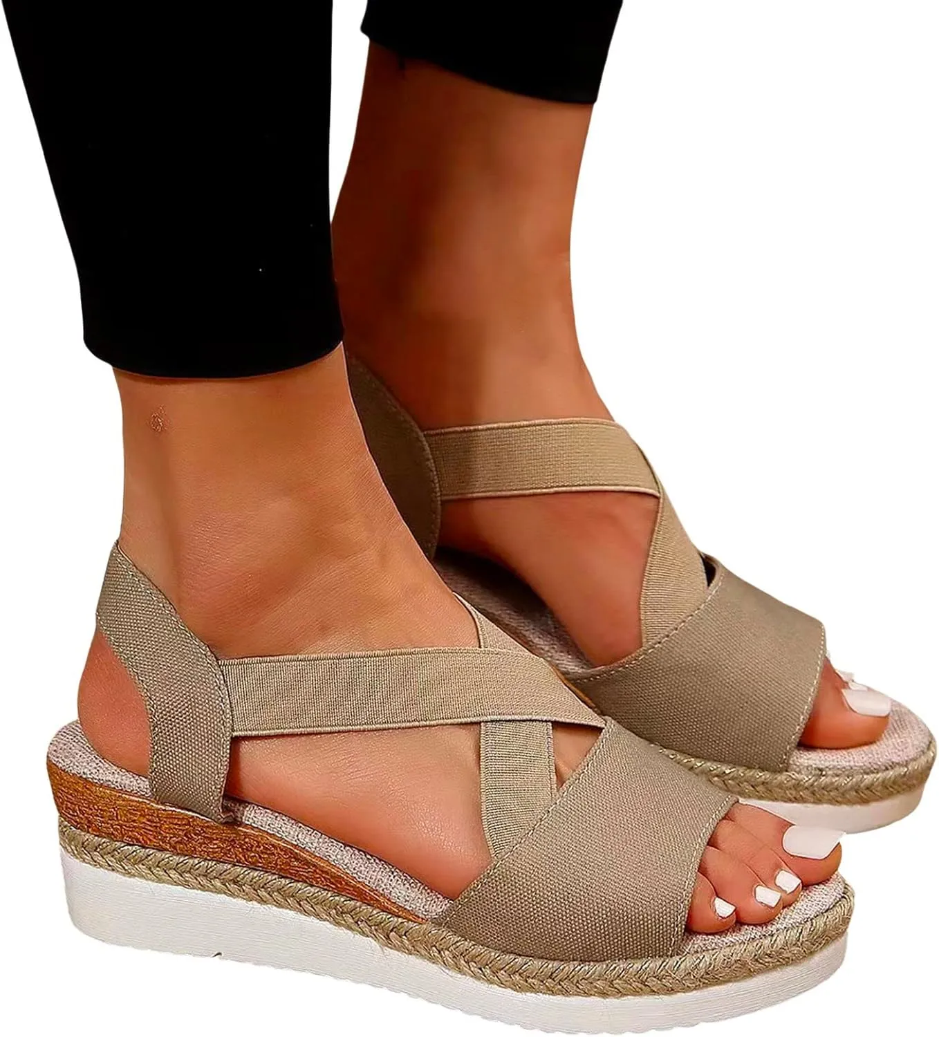 Summer Walking Ladies Sandals Beach Shoes For Women 2025 Closed Toe Espadrilles Dressy Comfortable Sandals Arch Support