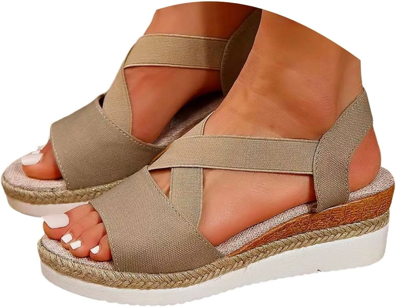 Summer Walking Ladies Sandals Beach Shoes For Women 2025 Closed Toe Espadrilles Dressy Comfortable Sandals Arch Support