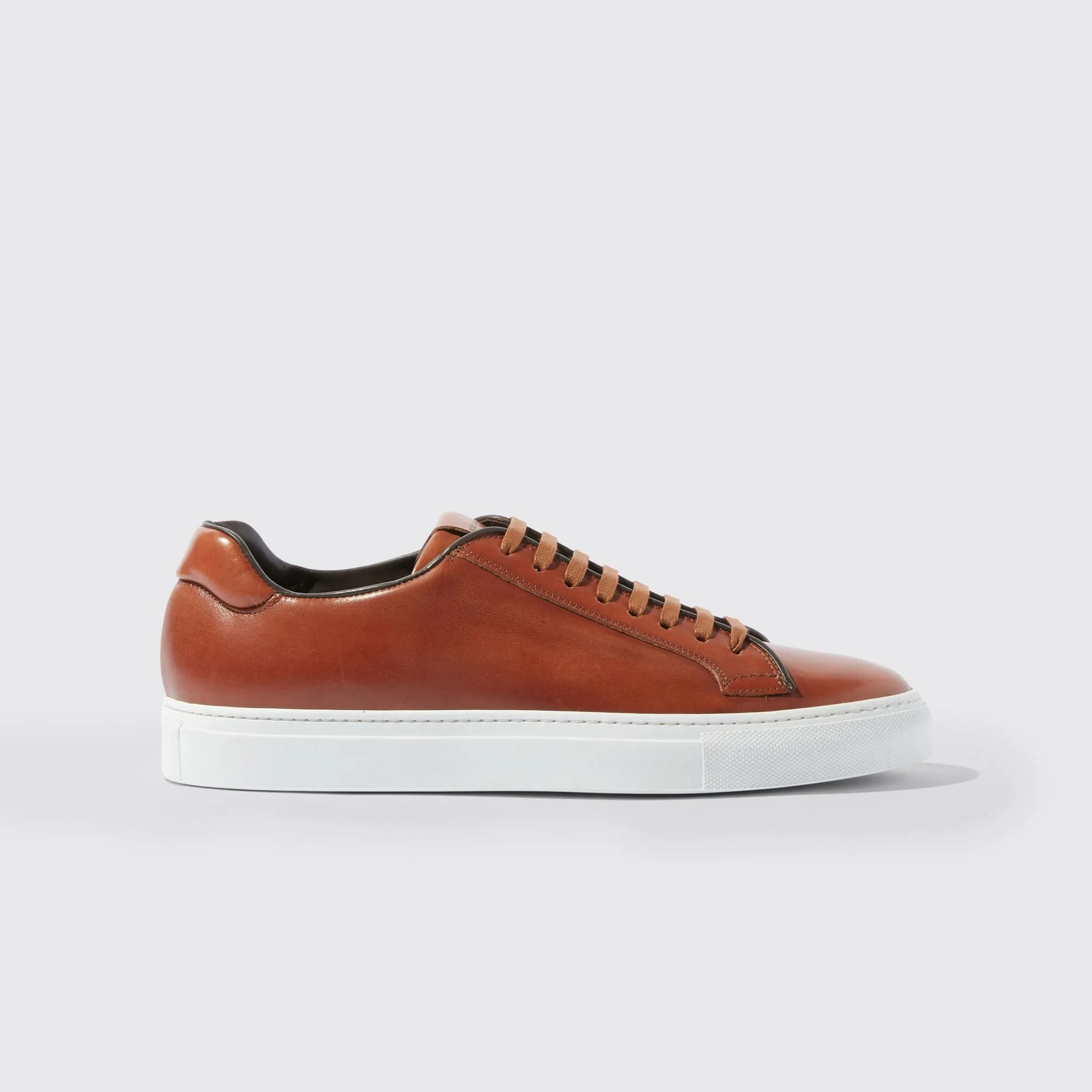 Tan Leather Logan Lace Up Sneakers - AW24