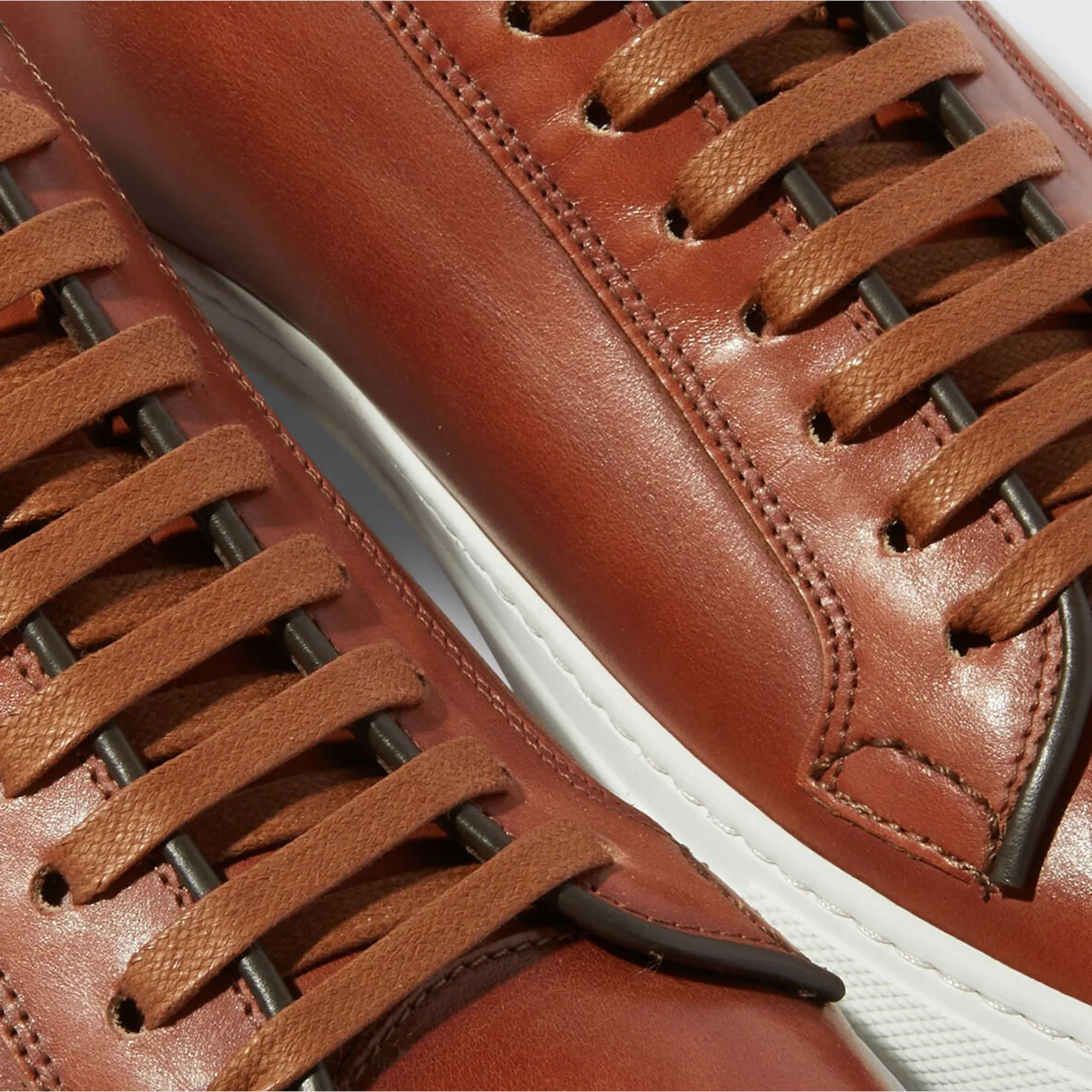 Tan Leather Logan Lace Up Sneakers - AW24