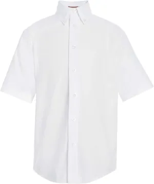 Tommy Hilfiger Girl's Short Sleeve Pinpoint Oxford Collar Shirt, Kids School Uniform Clothes