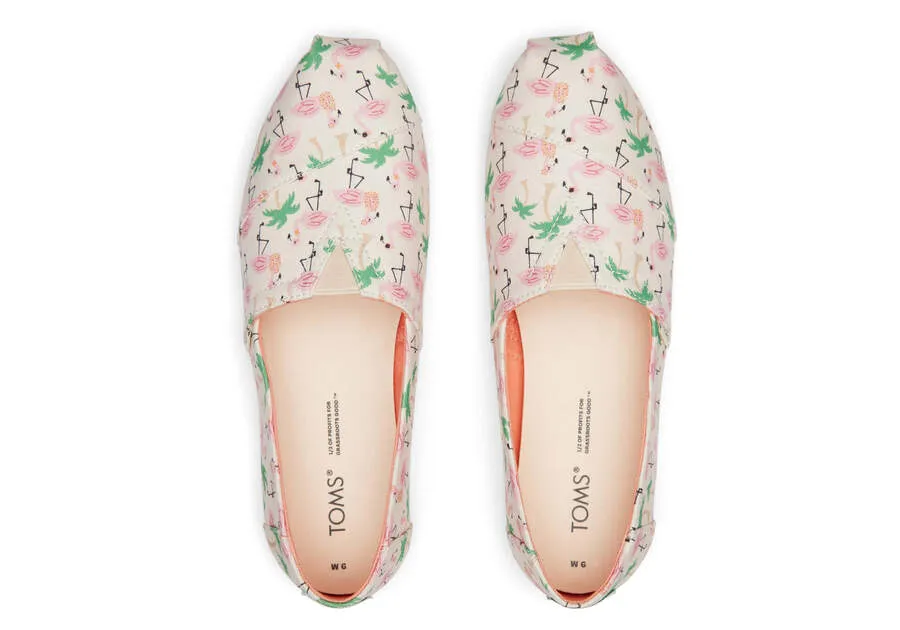 TOMS Womens Flamingo Alpargata Espadrille - Light Sand
