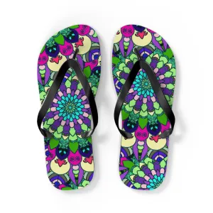 Vibrant Mandala Flip Flops - Colorful & Stylish