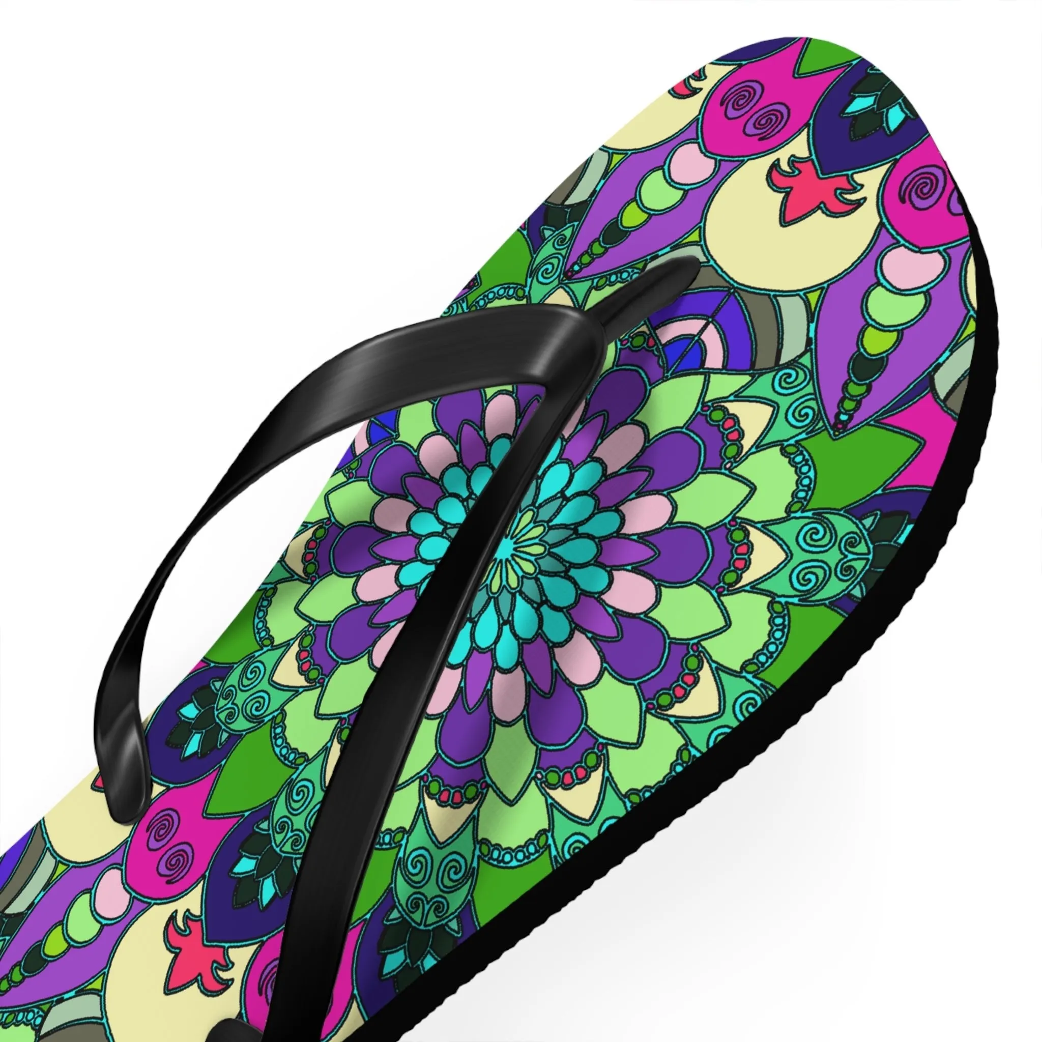 Vibrant Mandala Flip Flops - Colorful & Stylish