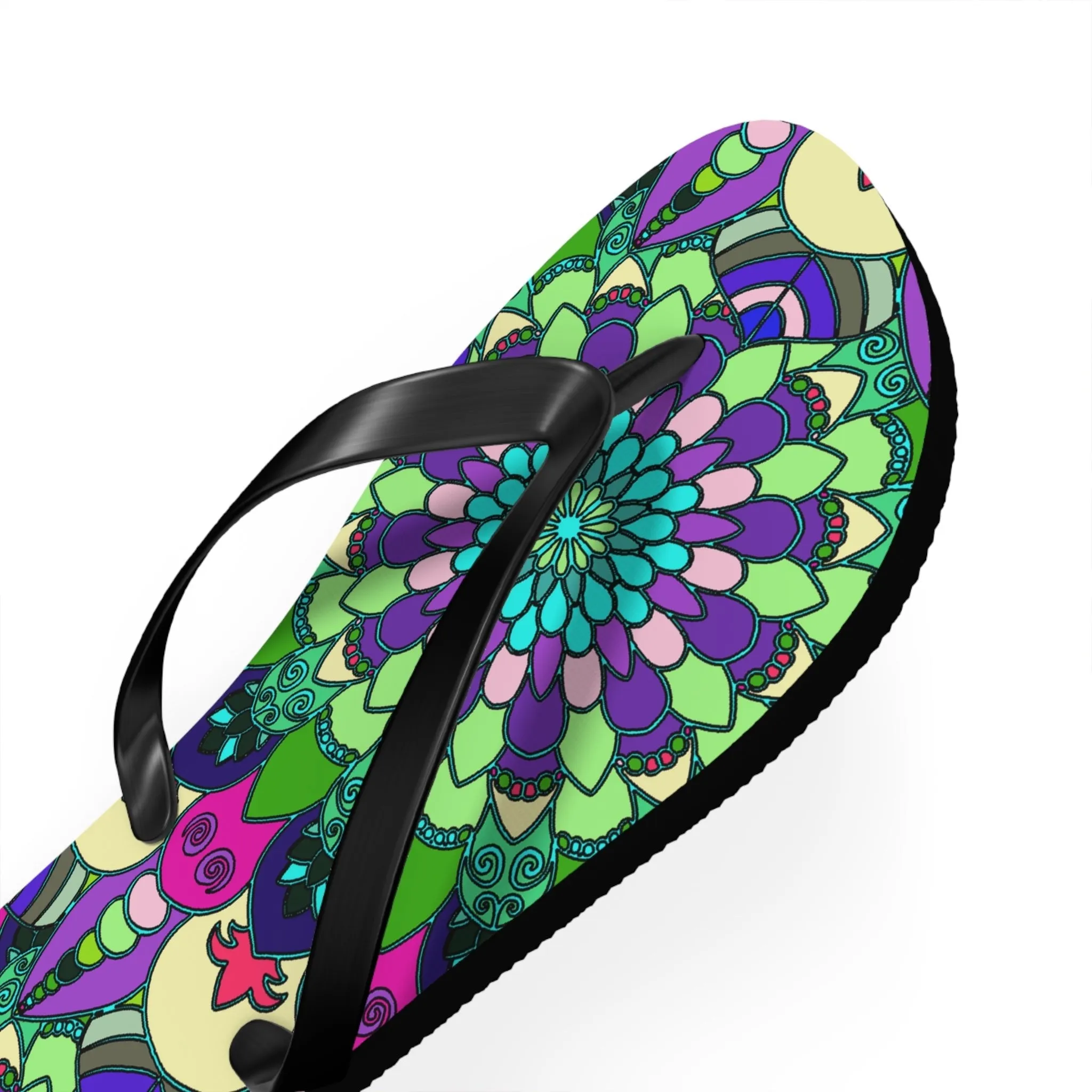 Vibrant Mandala Flip Flops - Colorful & Stylish