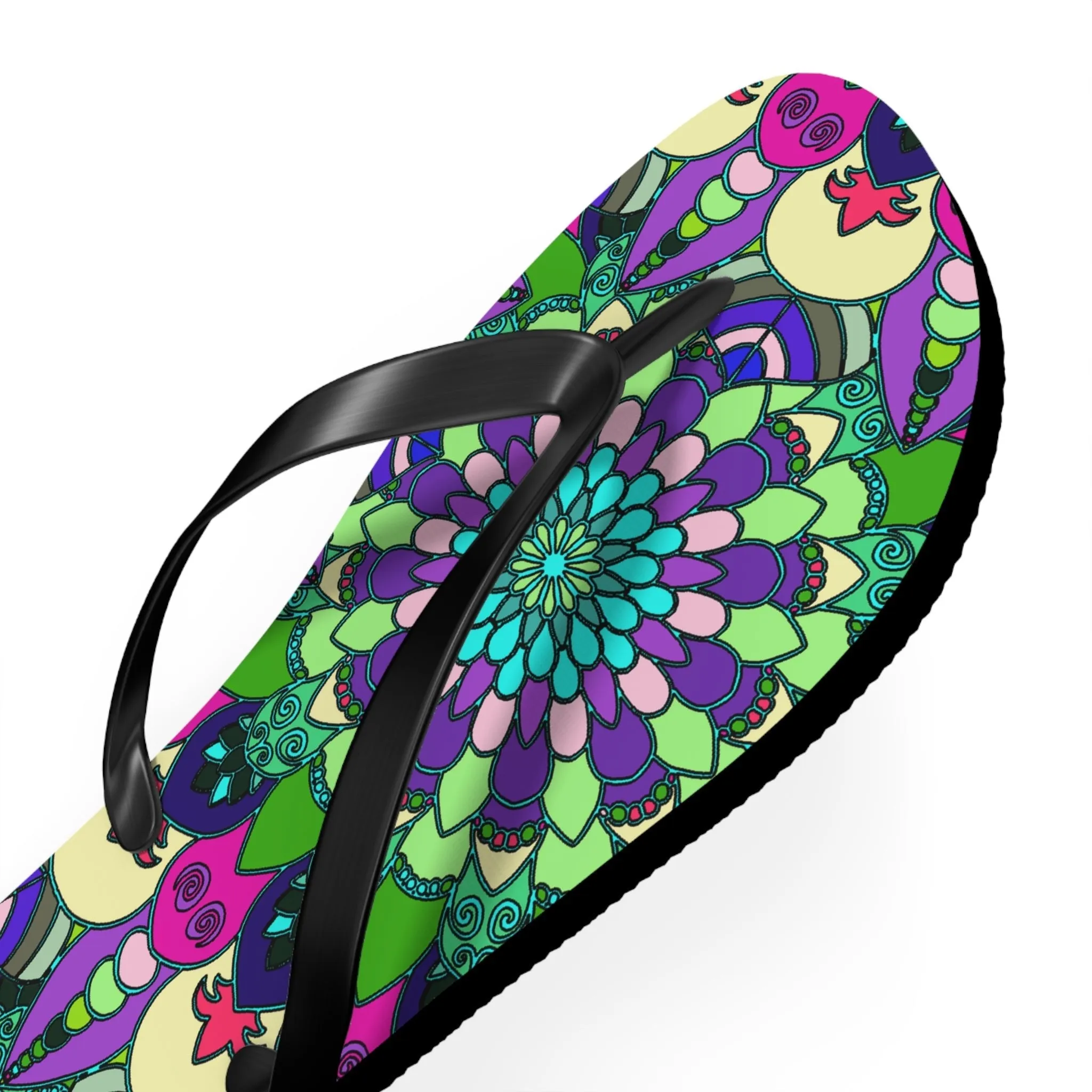 Vibrant Mandala Flip Flops - Colorful & Stylish