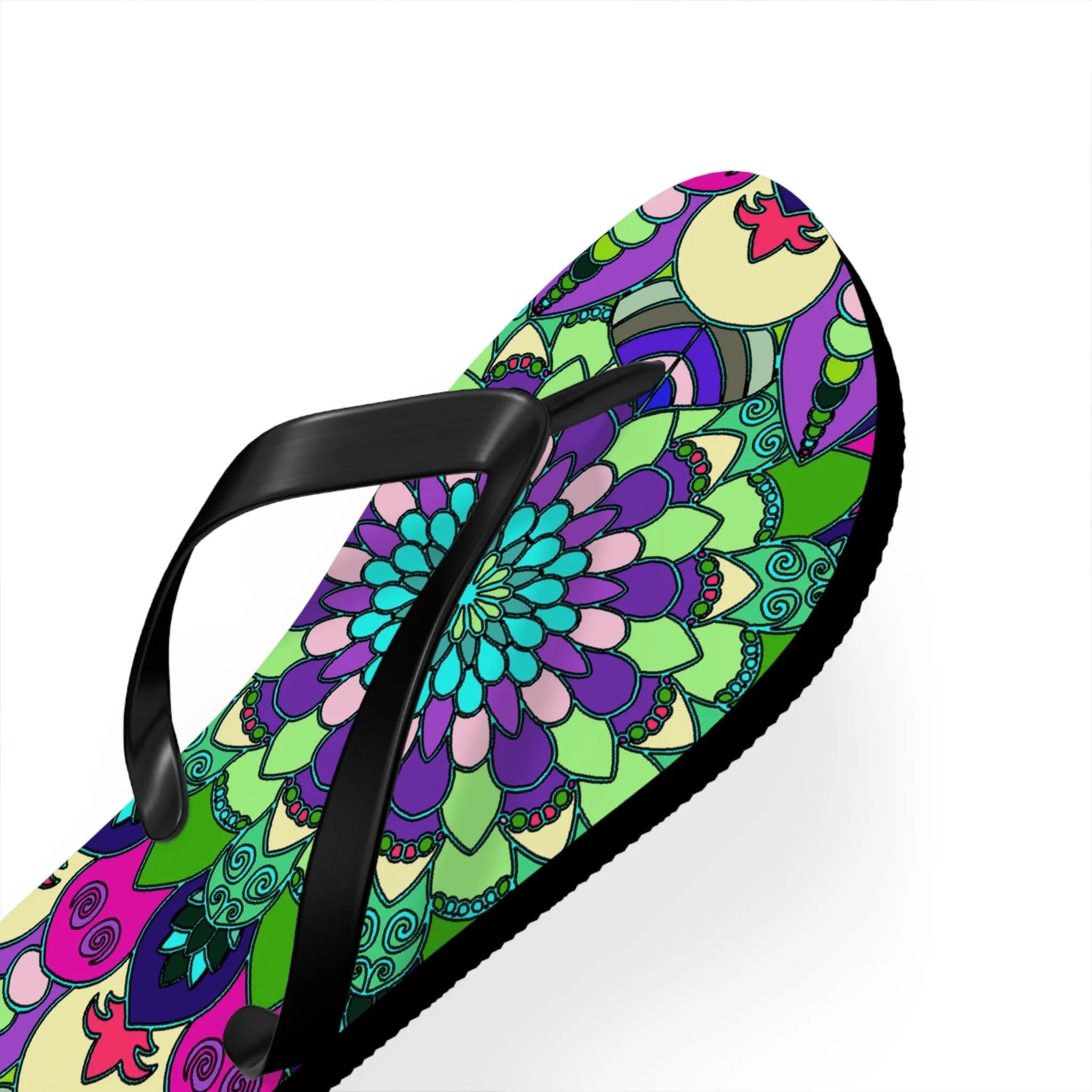 Vibrant Mandala Flip Flops - Colorful & Stylish