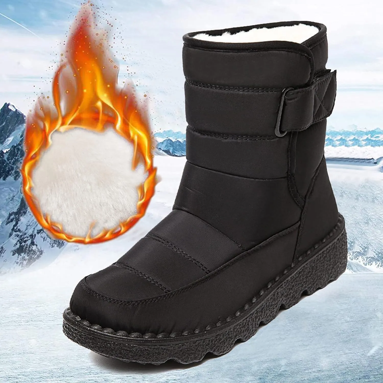 Winter Boots for Teens Waterproof Snow Boots Platform Short Rain Boots Comfortable Lightweight Hiking Boot Work Boots for Men