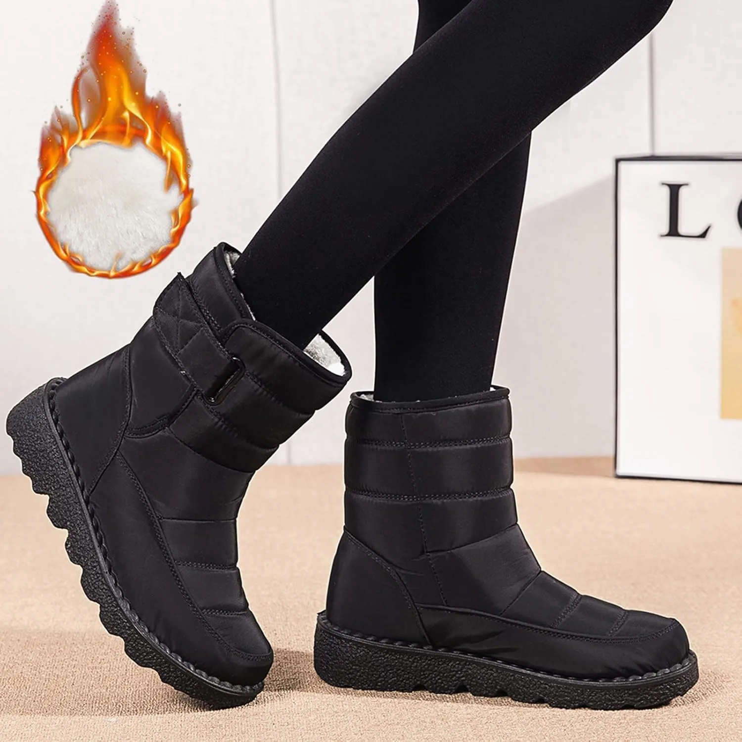 Winter Boots for Teens Waterproof Snow Boots Platform Short Rain Boots Comfortable Lightweight Hiking Boot Work Boots for Men