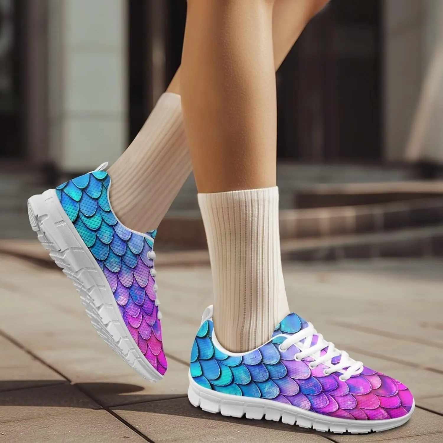 Women Non-Slip Running Shoes Casual Lightweight Workout Shoes Lace-Up Exercise Shoes Breathable Walking Shoes Athletic Sneakers US 5-12