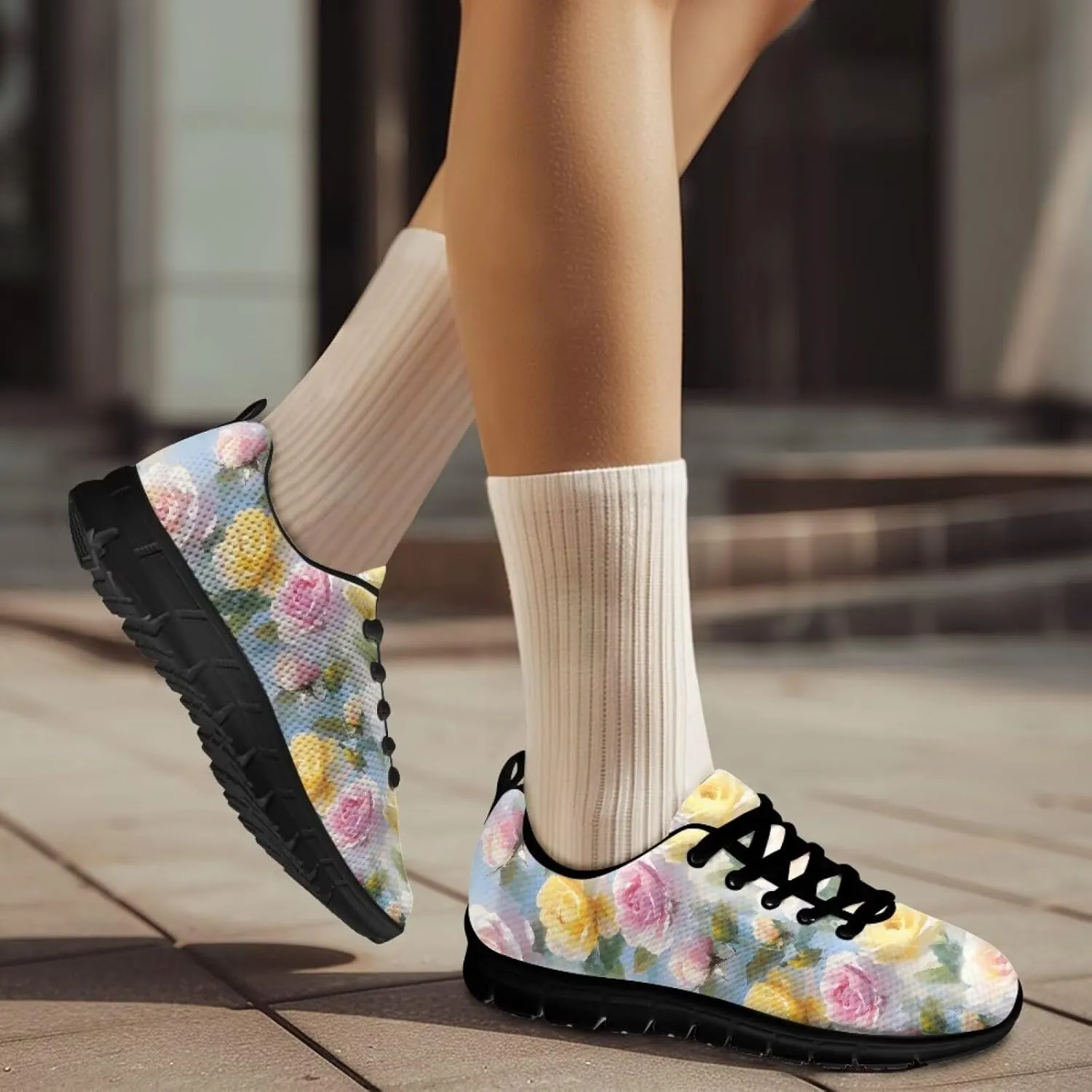 Women Non-Slip Running Shoes Lightweight Workout Shoes Casual Lace-Up Exercise Shoes Breathable Walking Shoes Athletic Sneakers US 5-12