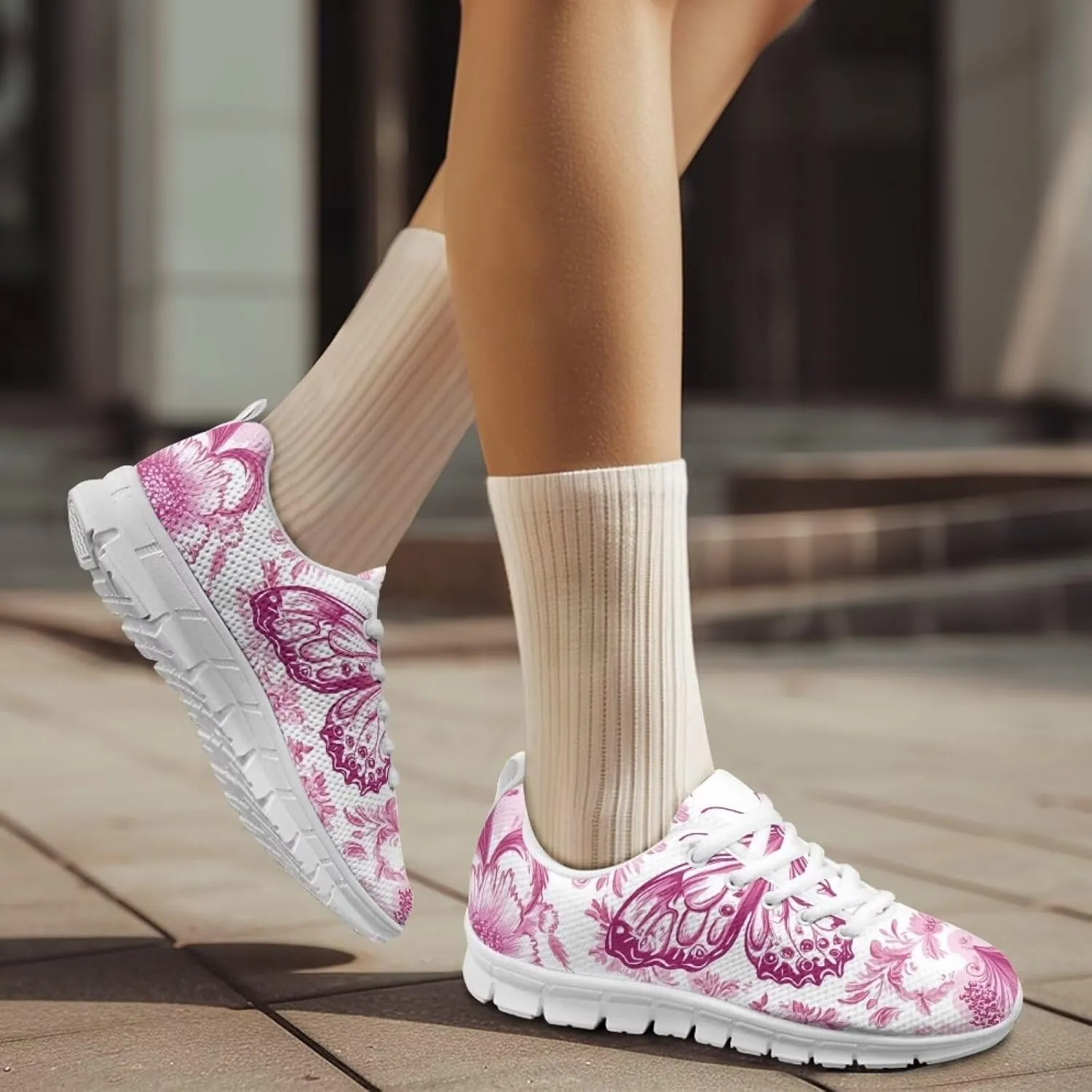 Women Non-Slip Tennis Shoes Lightweight Walking Shoes Workout Running Shoes Casual Lace-Up Exercise Shoes Athletic Sneakers US 5-12
