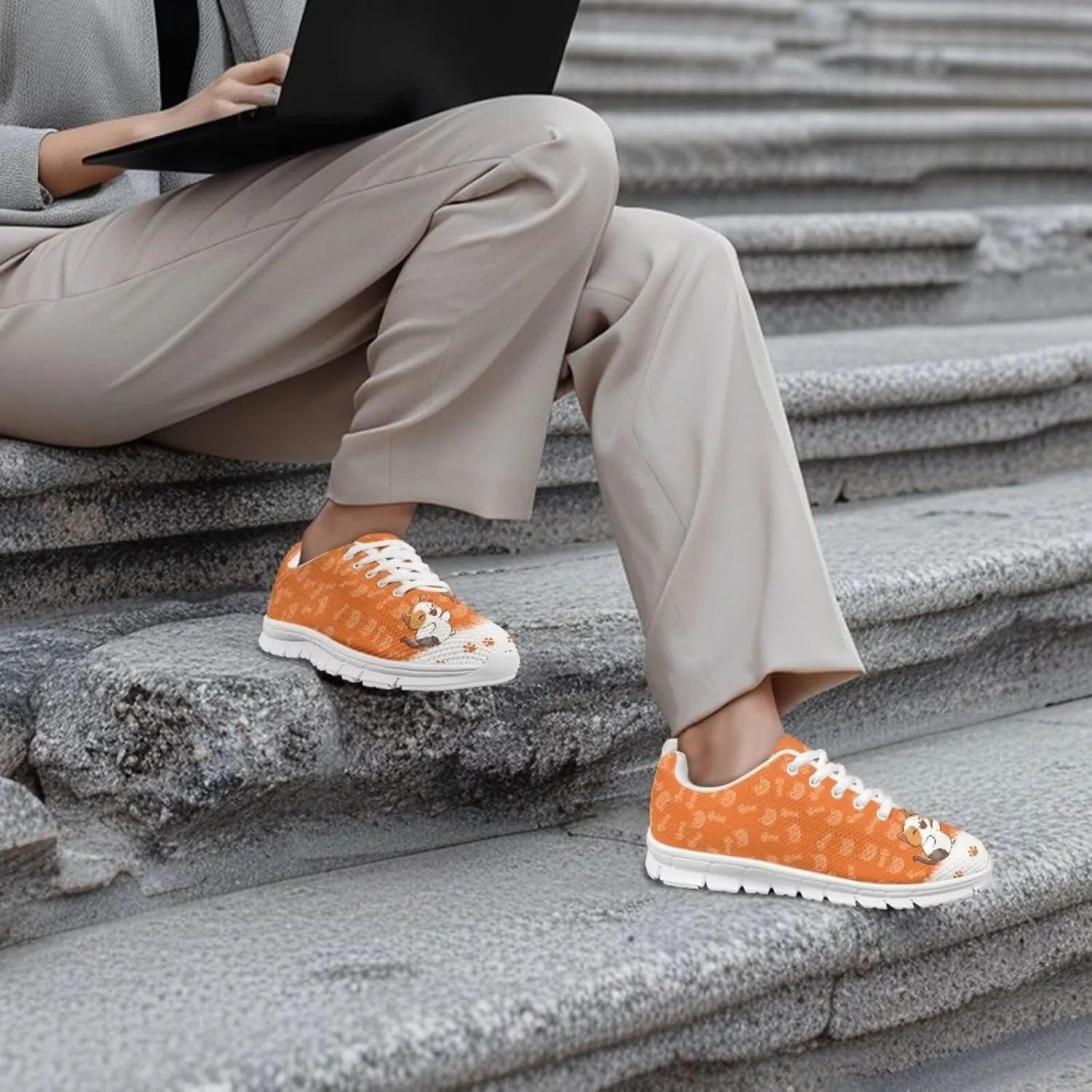 Women Non-Slip Tennis Shoes Lightweight Walking Shoes Workout Running Shoes Casual Lace-Up Exercise Shoes Athletic Sneakers US 5-12