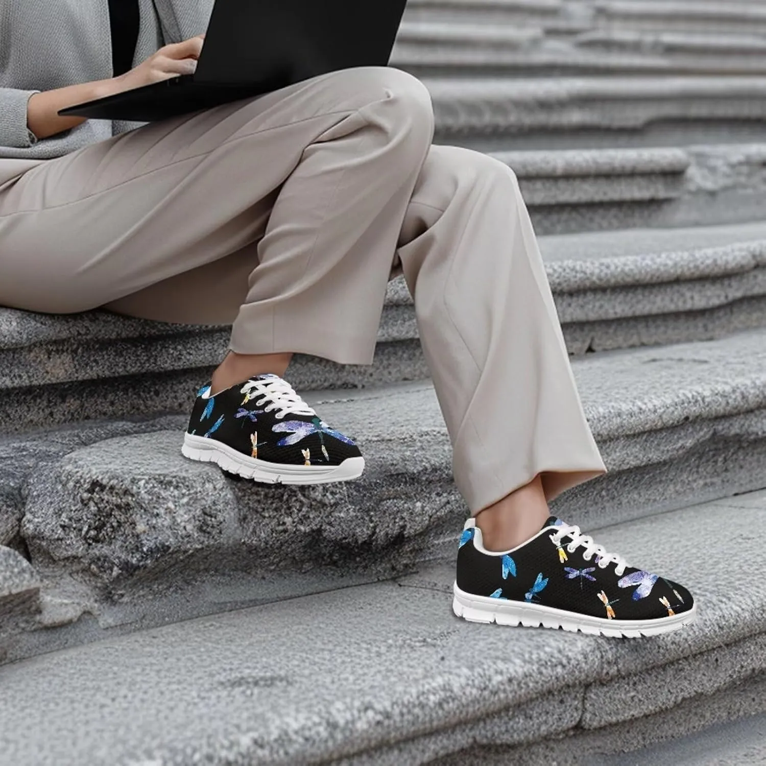 Women Non-Slip Tennis Shoes Lightweight Walking Shoes Workout Running Shoes Casual Lace-Up Exercise Shoes Athletic Sneakers US 5-12