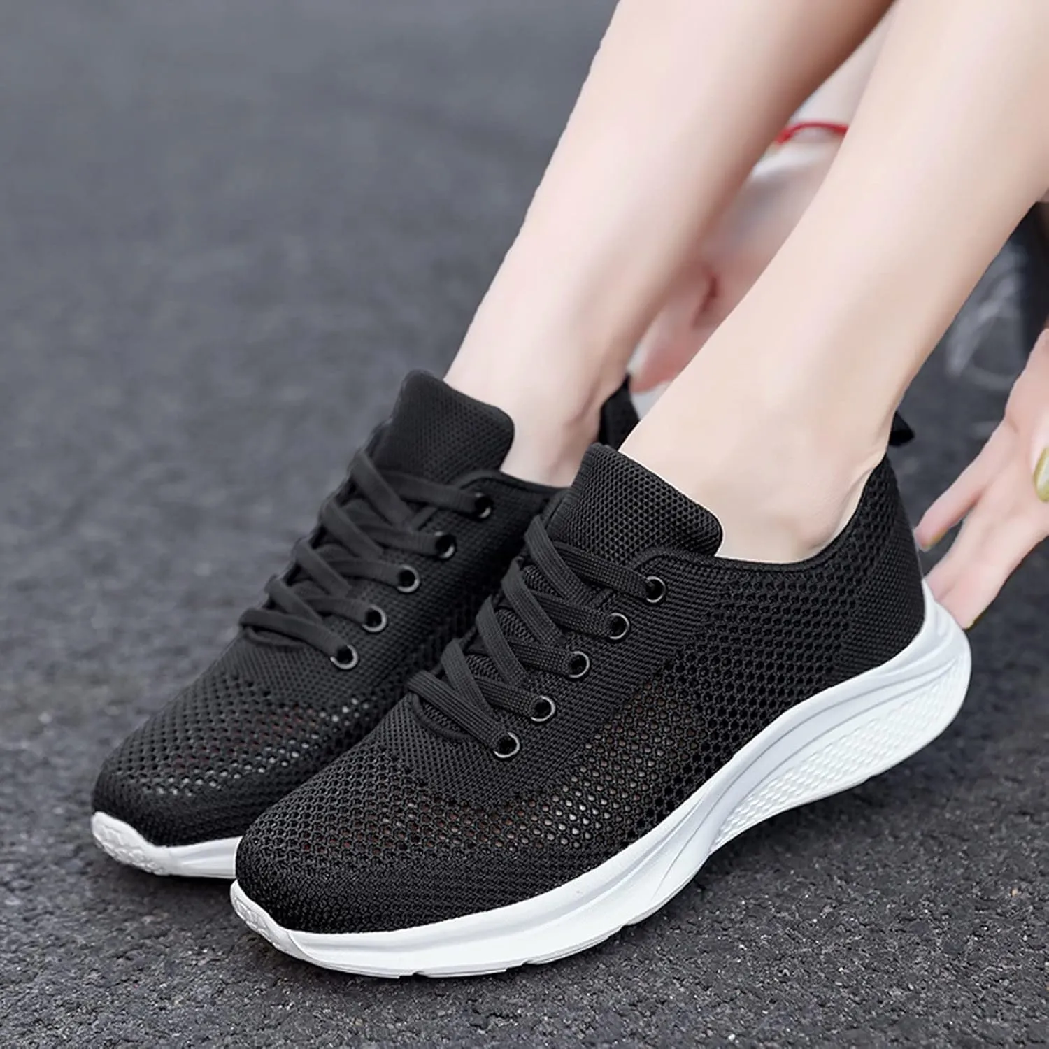Women's Comfortable Walking Running Tennis Shoes Lace Up Mens Dress Shoes Breathable Women's Shoes Casual Chunky Sneakers Platform Tennis Shoe Trainers Shoe