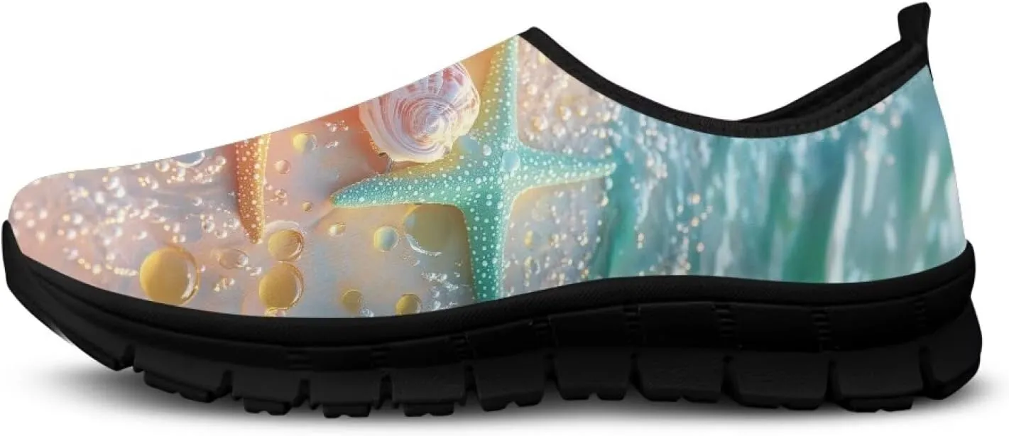 Women's Fashion Sneakers Slip On Walking Loafers Travel ShoesBlack Sole