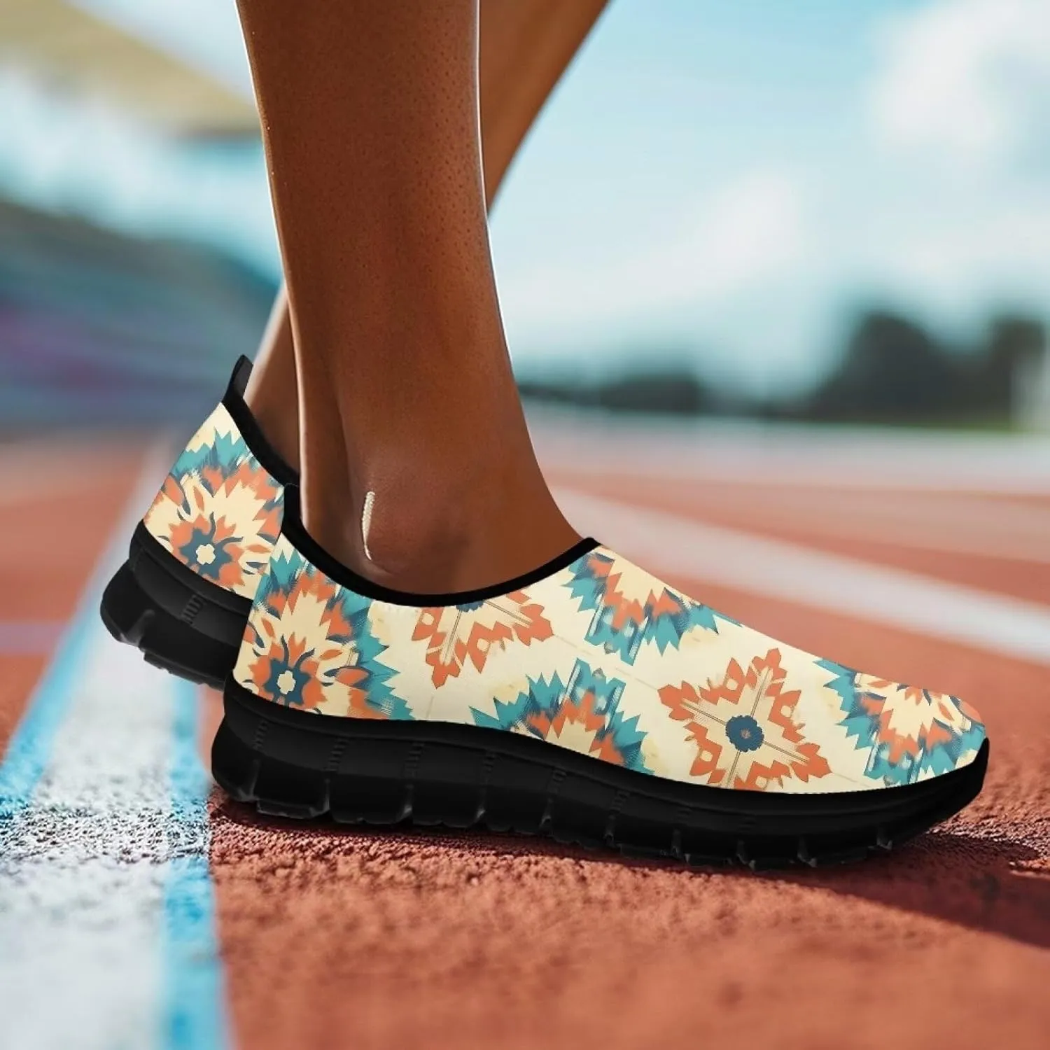 Women's Fashion Sneakers Slip On Walking Loafers Travel ShoesBlack Sole