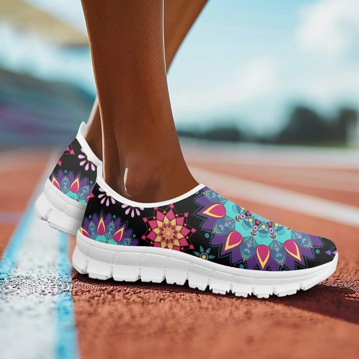 Women's Fashion Sneakers Slip On Walking Loafers Travel ShoesWhite Sole