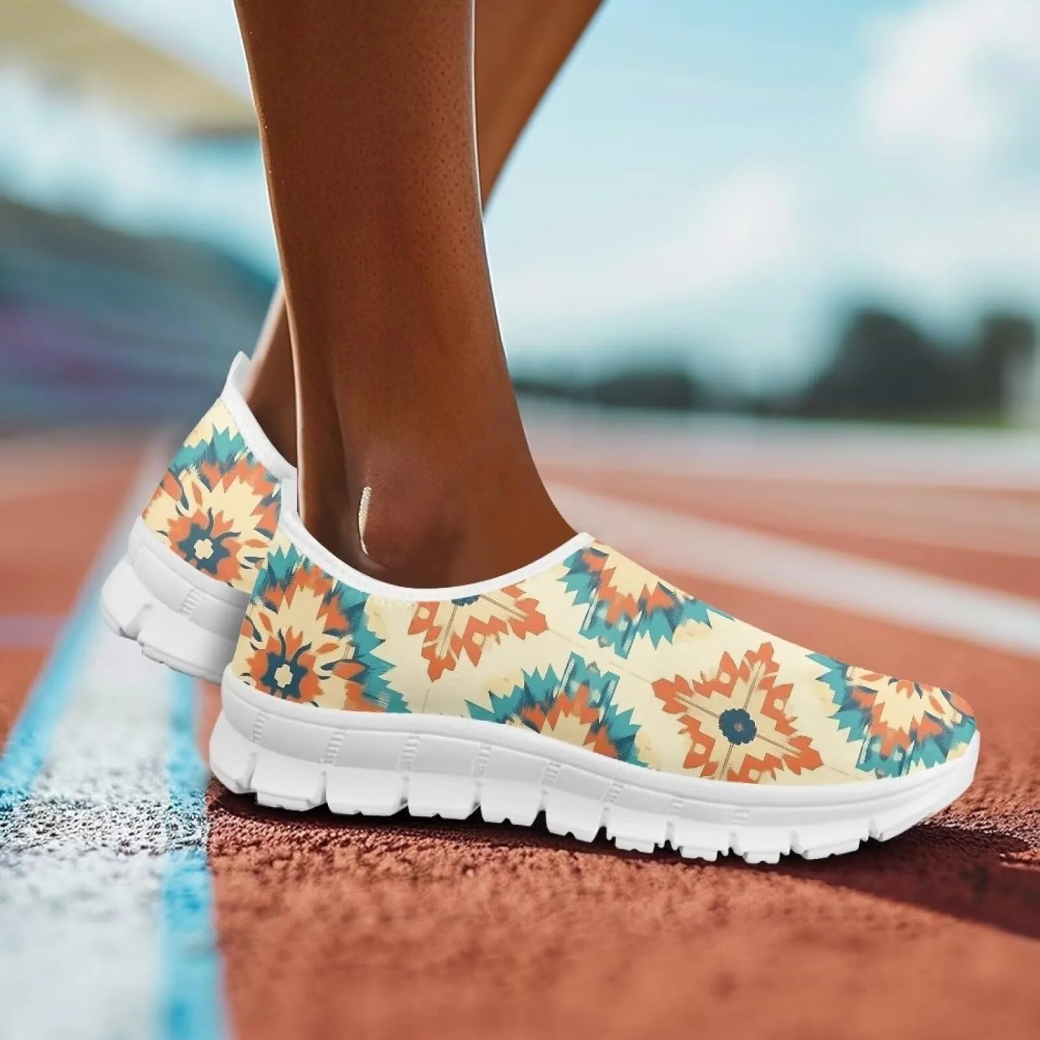 Women's Fashion Sneakers Slip On Walking Loafers Travel ShoesWhite Sole