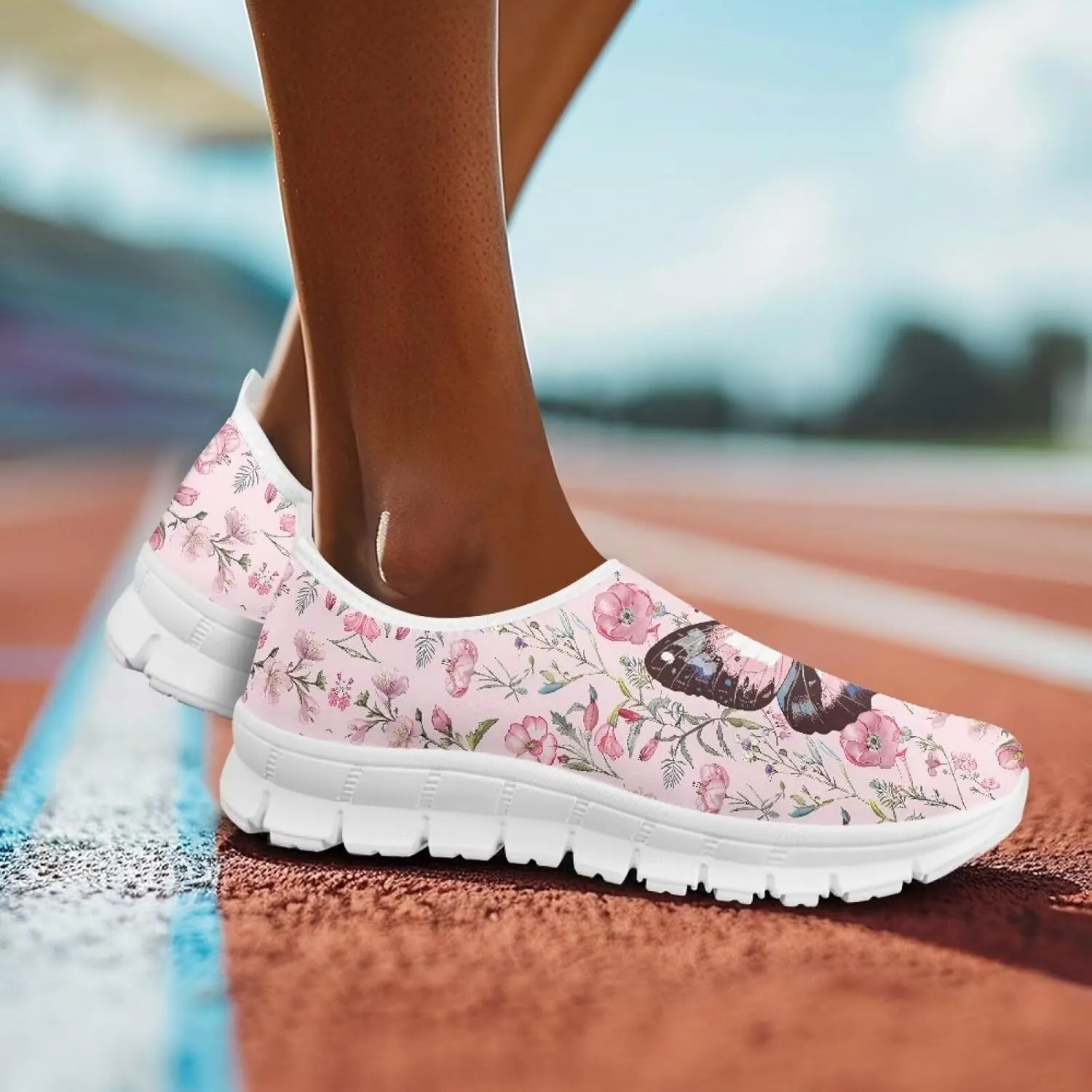 Women's Fashion Sneakers Slip On Walking Loafers Travel ShoesWhite Sole