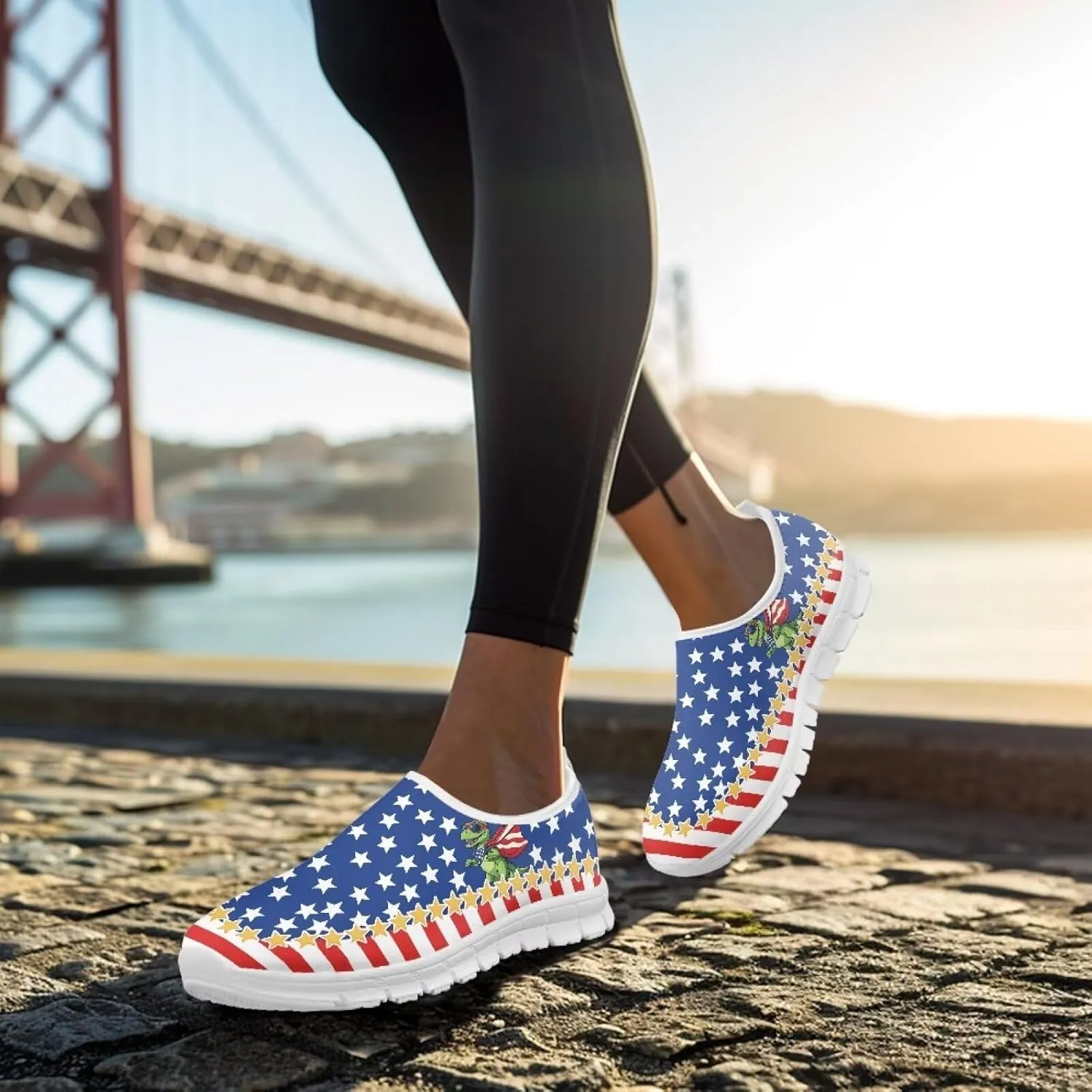 Women's Fashion Sneakers Slip On Walking Loafers Travel ShoesWhite Sole