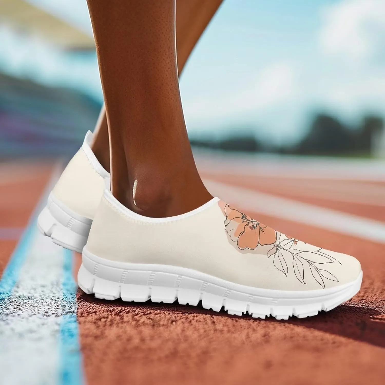 Women's Fashion Sneakers Slip On Walking Loafers Travel ShoesWhite Sole