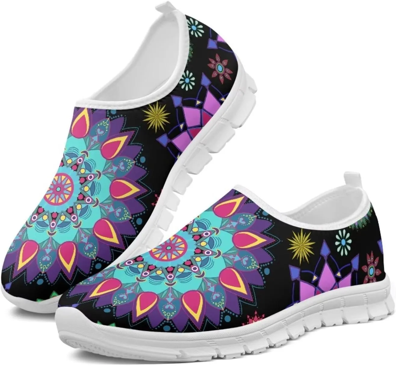 Women's Fashion Sneakers Slip On Walking Loafers Travel ShoesWhite Sole