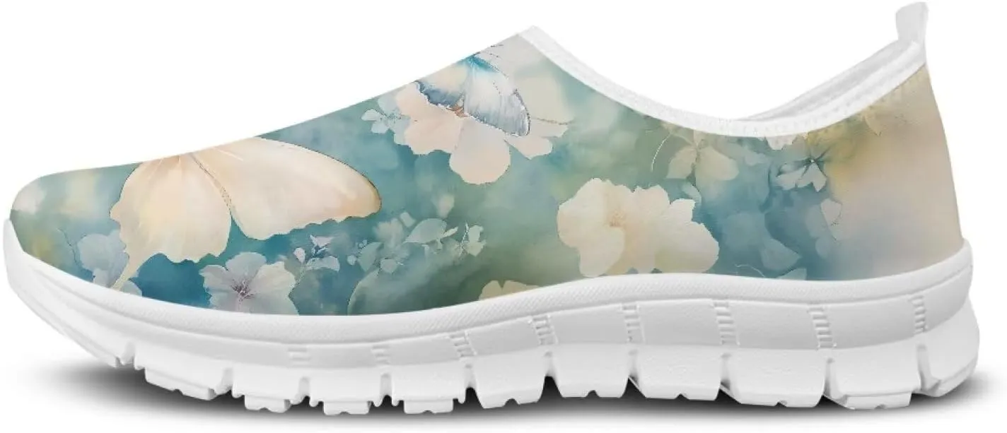 Women's Fashion Sneakers Slip On Walking Loafers Travel ShoesWhite Sole