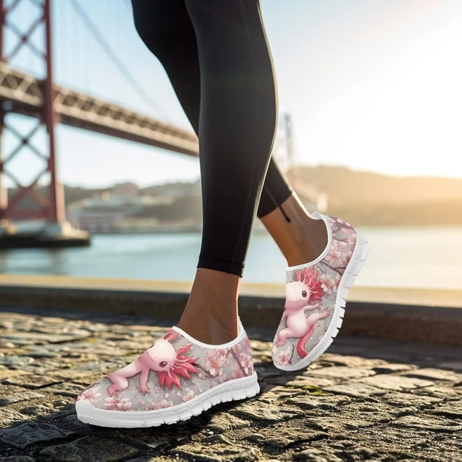 Women's Fashion Sneakers Slip On Walking Loafers Travel ShoesWhite Sole