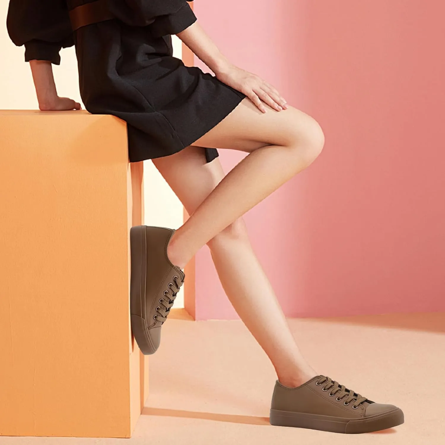 Womens Mens Fashion Sneakers Low Top PU Leather Shoes for Women Men Classic Lace Up Sneakers Casual Tennis Walking Shoes Comfortable