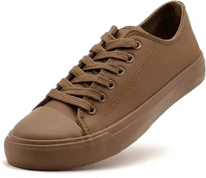 Womens Mens Fashion Sneakers Low Top PU Leather Shoes for Women Men Classic Lace Up Sneakers Casual Tennis Walking Shoes Comfortable