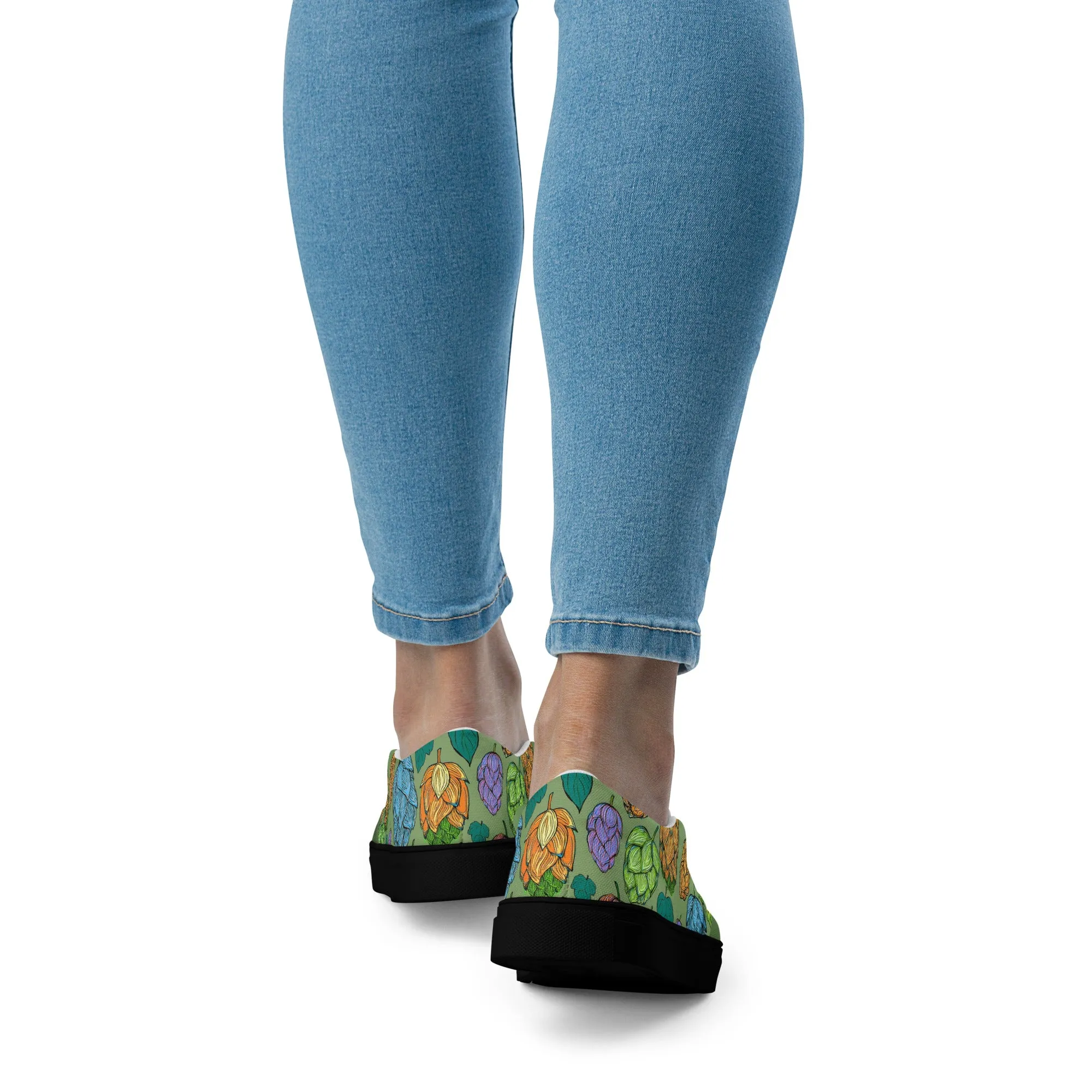 Women’s Mind Your Hops Slip-On Canvas Shoes – Floral & Green